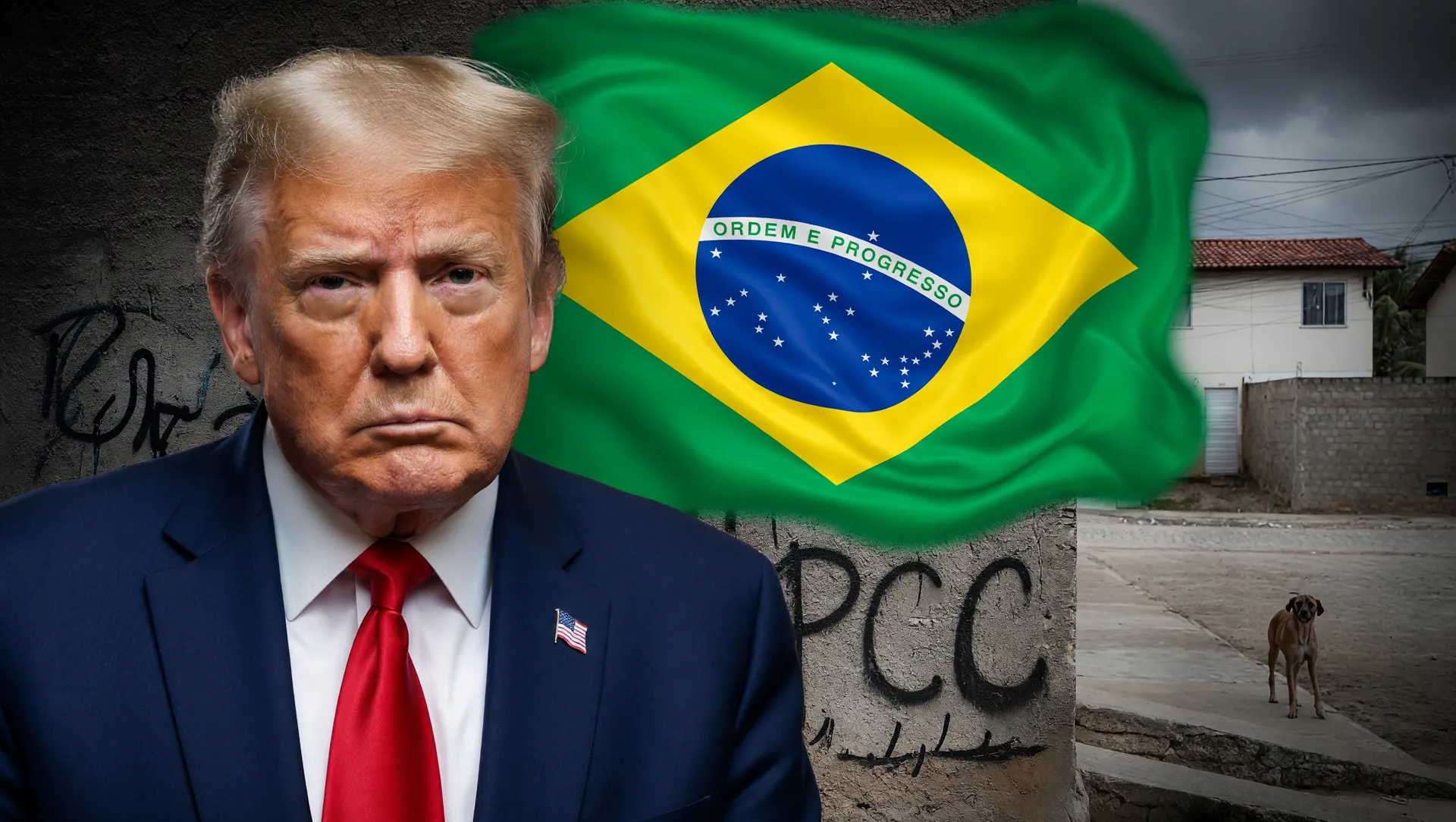 Colagem editorial sobre designação de PCC e CV terroristas pela CIA e implicações para Brasil