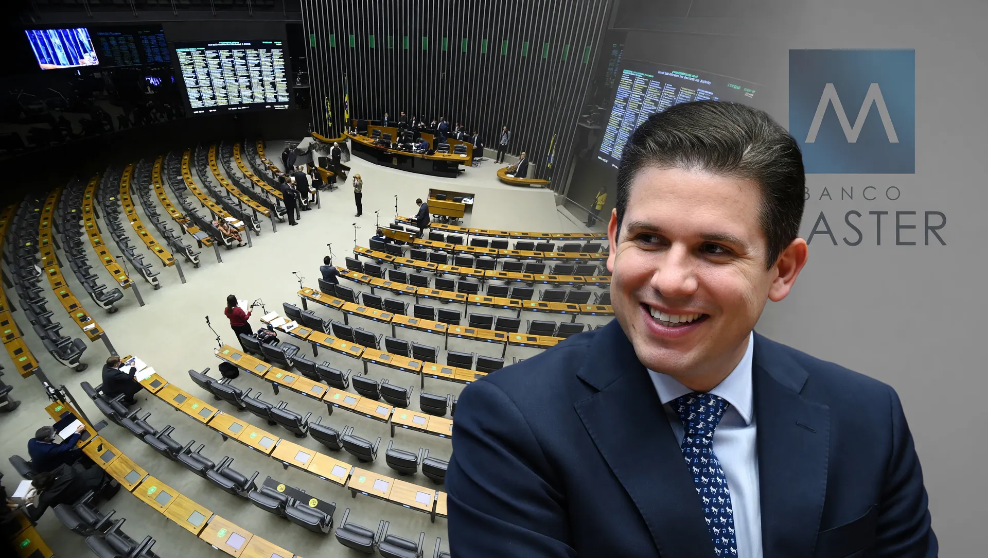 Plenário da Câmara com foco em PEC maioridade penal eleições 2026 durante crise Banco Master