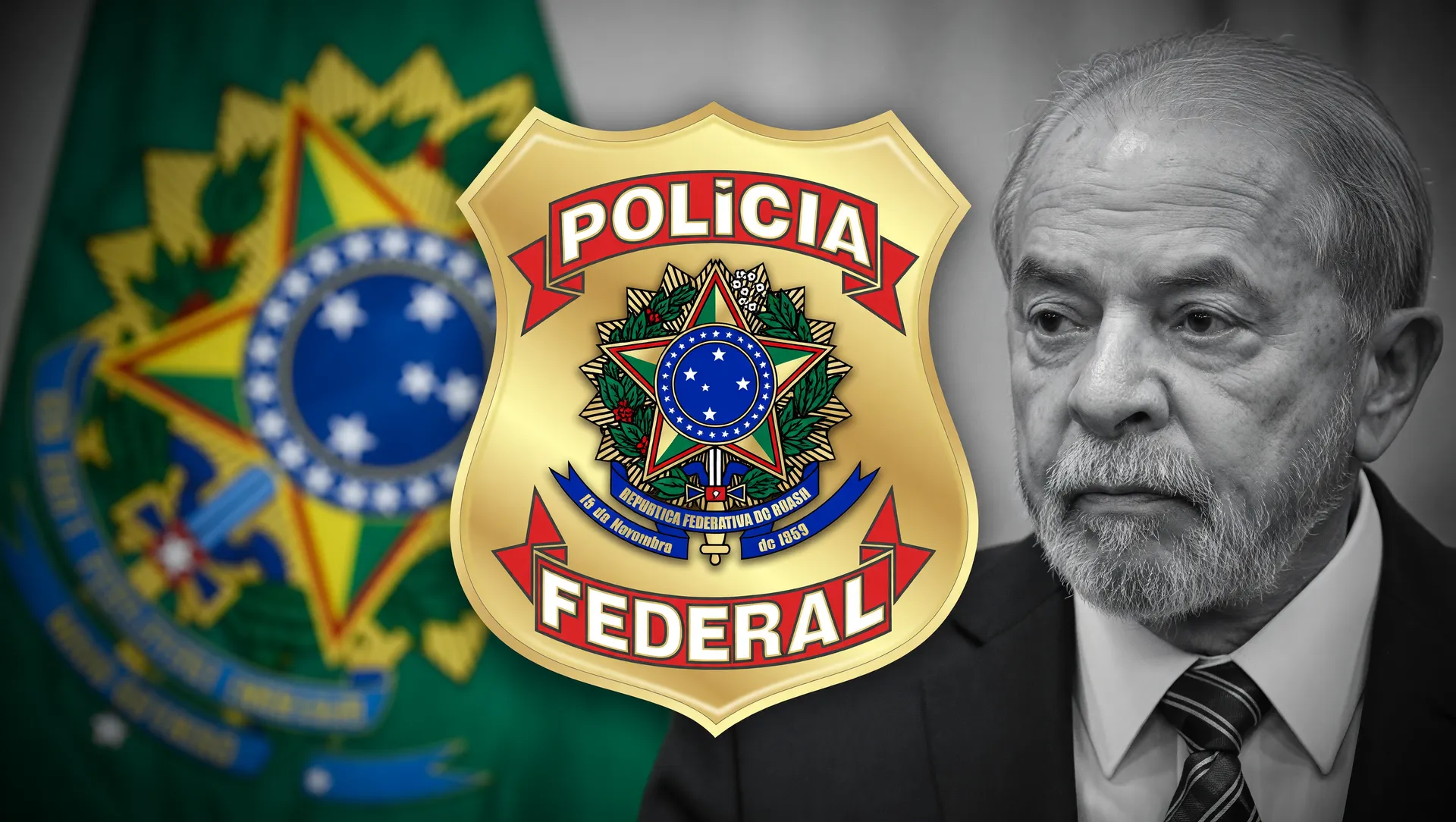 Insígnia da Polícia Federal em destaque: PF operação contra facções criminosas com presença governamental