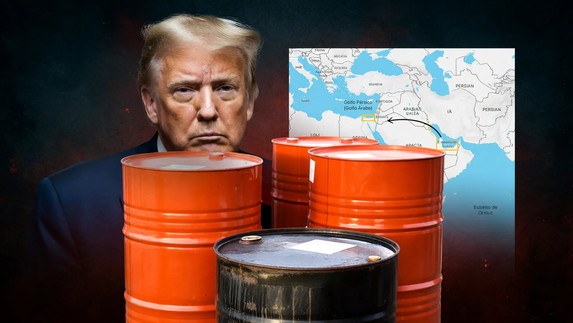 Trump ameaça Irã: preço do petróleo dispara com bloqueio no Estreito de Ormuz