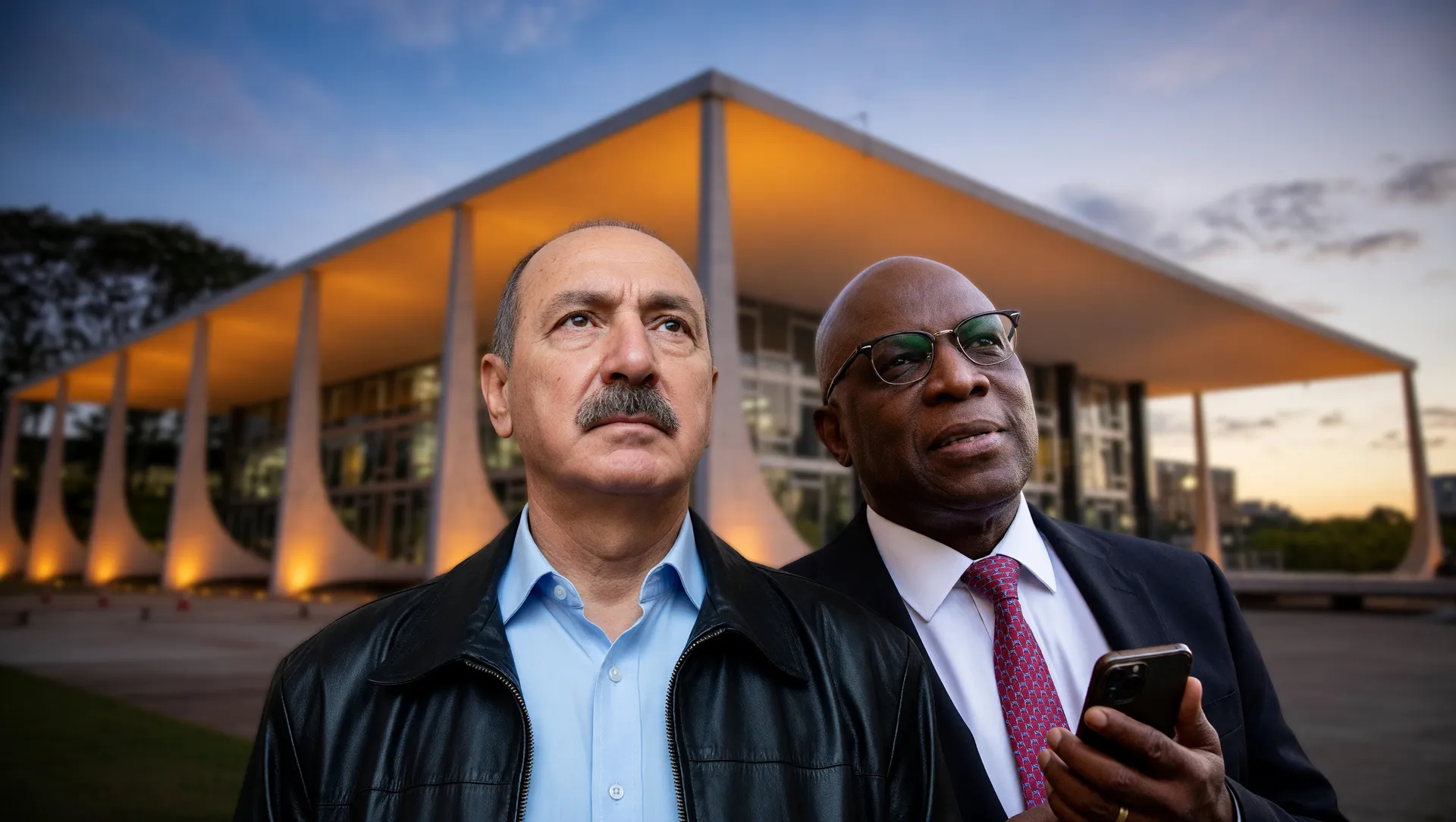 Processo disciplinar Aldo Rebelo DC: ex-ministro em primeiro plano, Joaquim Barbosa ao fundo, contexto STF.