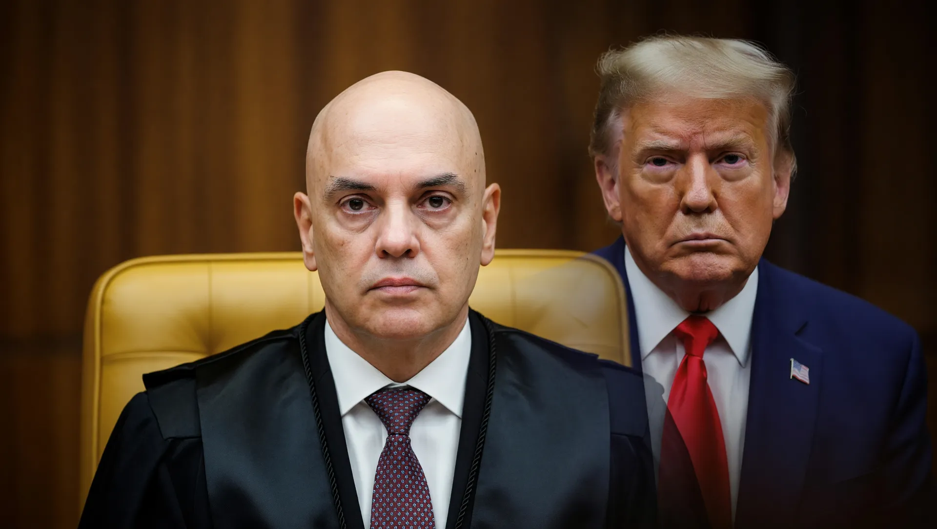 Ministro Moraes em retrato institucional durante o processo Rumble contra Moraes nos EUA
