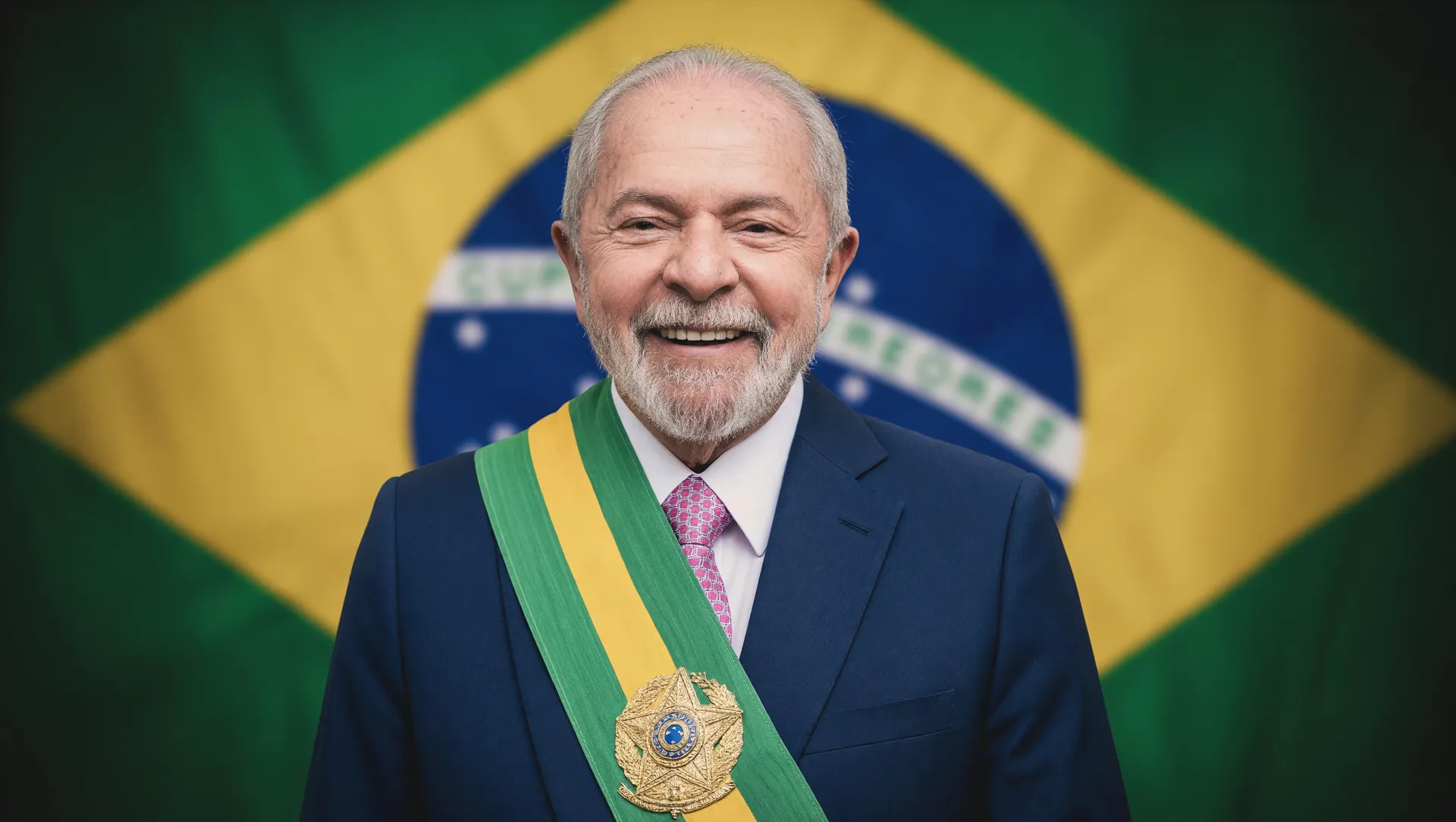 Lula em retrato oficial para matéria sobre programa federal contra crime organizado