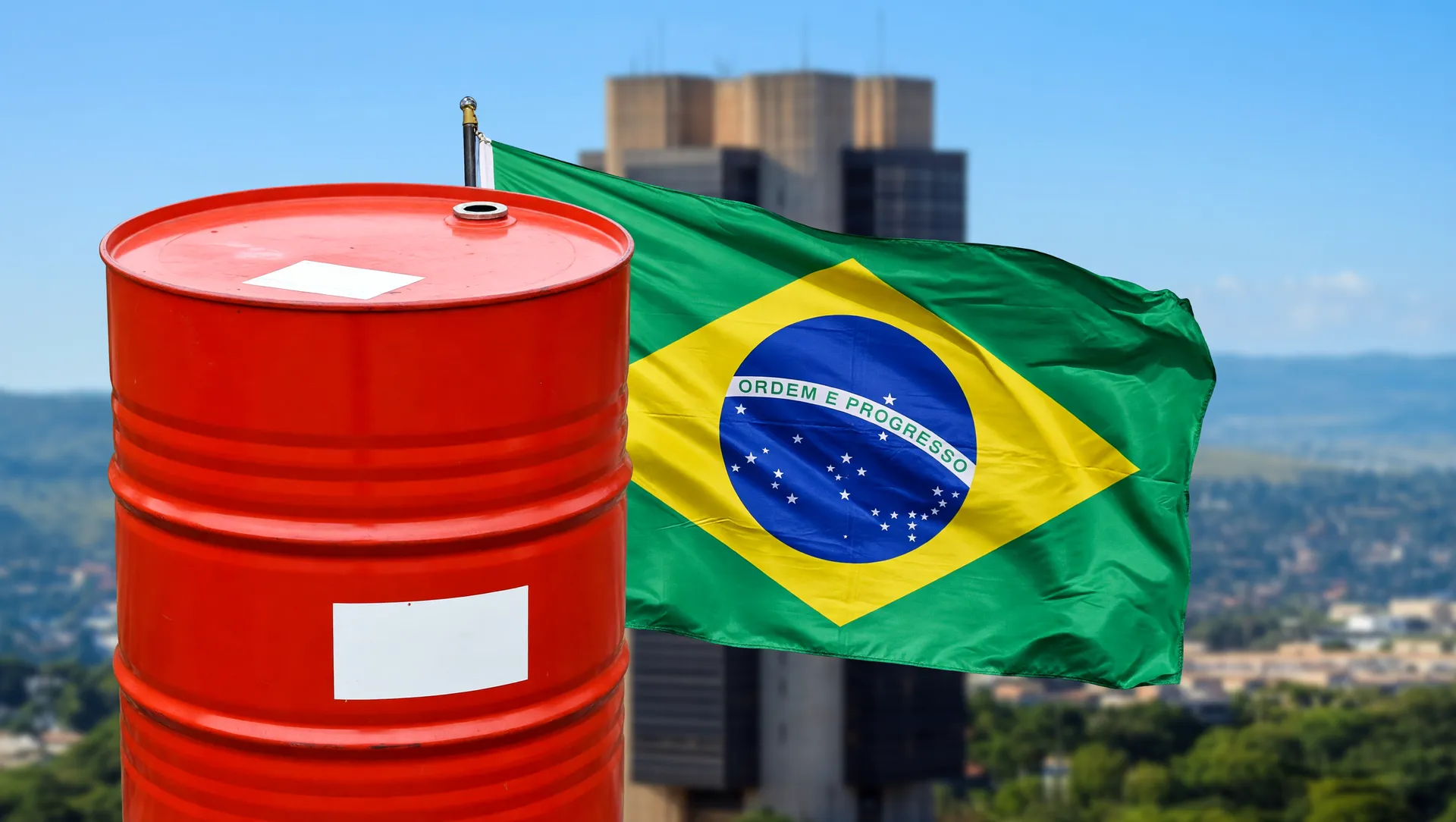 Barris de petróleo pressão a projeção inflação 2026 boletim focus com bandeira brasileira e Banco Central