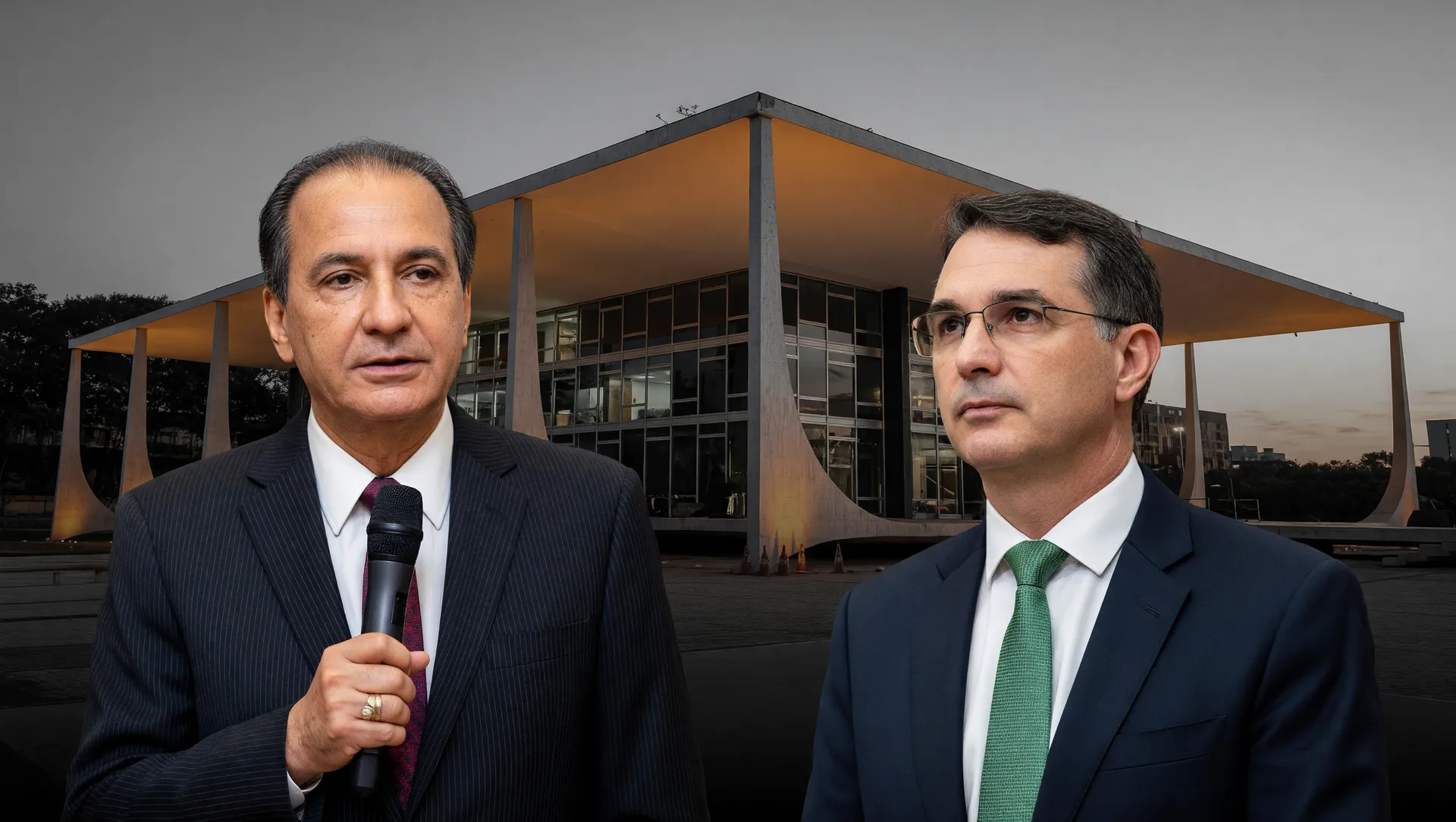 Pastor Silas Malafaia e Flávio Bolsonaro em contexto de propaganda eleitoral antecipada culto, STF ao fundo