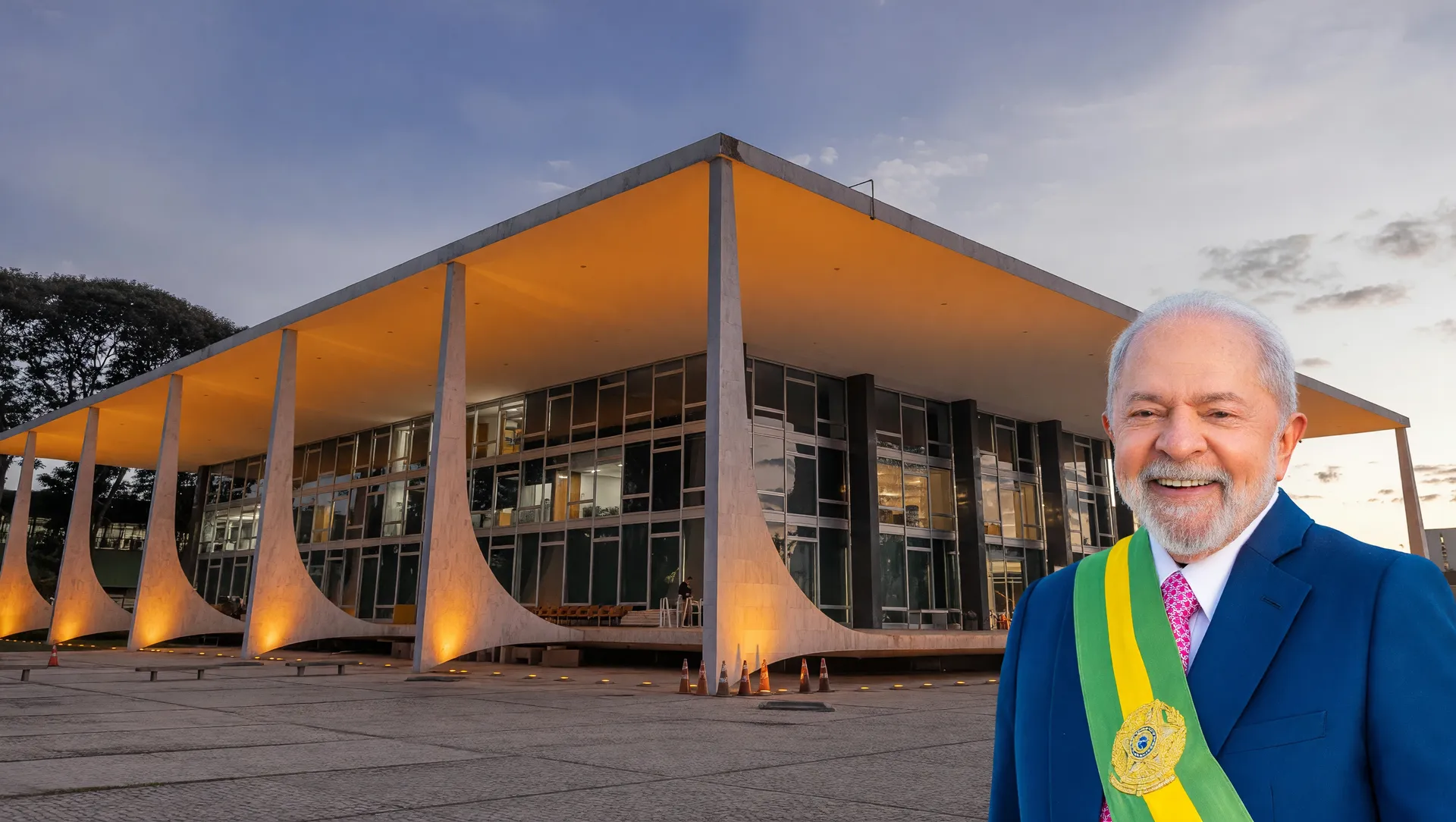 Fachada do STF ao entardecer e retrato oficial de Lula simbolizando reforma do STF eleições 2026