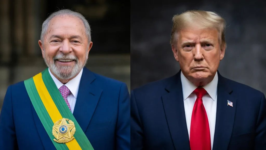 Lula e Trump em retrato editorial para reunião Lula Trump na Casa Branca