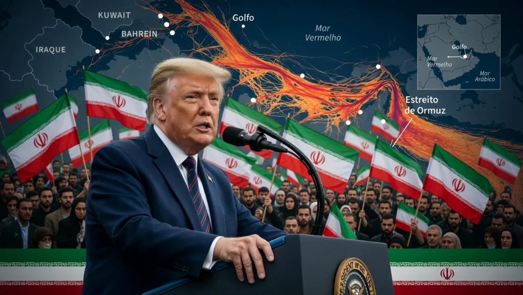 Trump em discurso duríssimo sobre negociações com Irã no Estreito de Ormuz