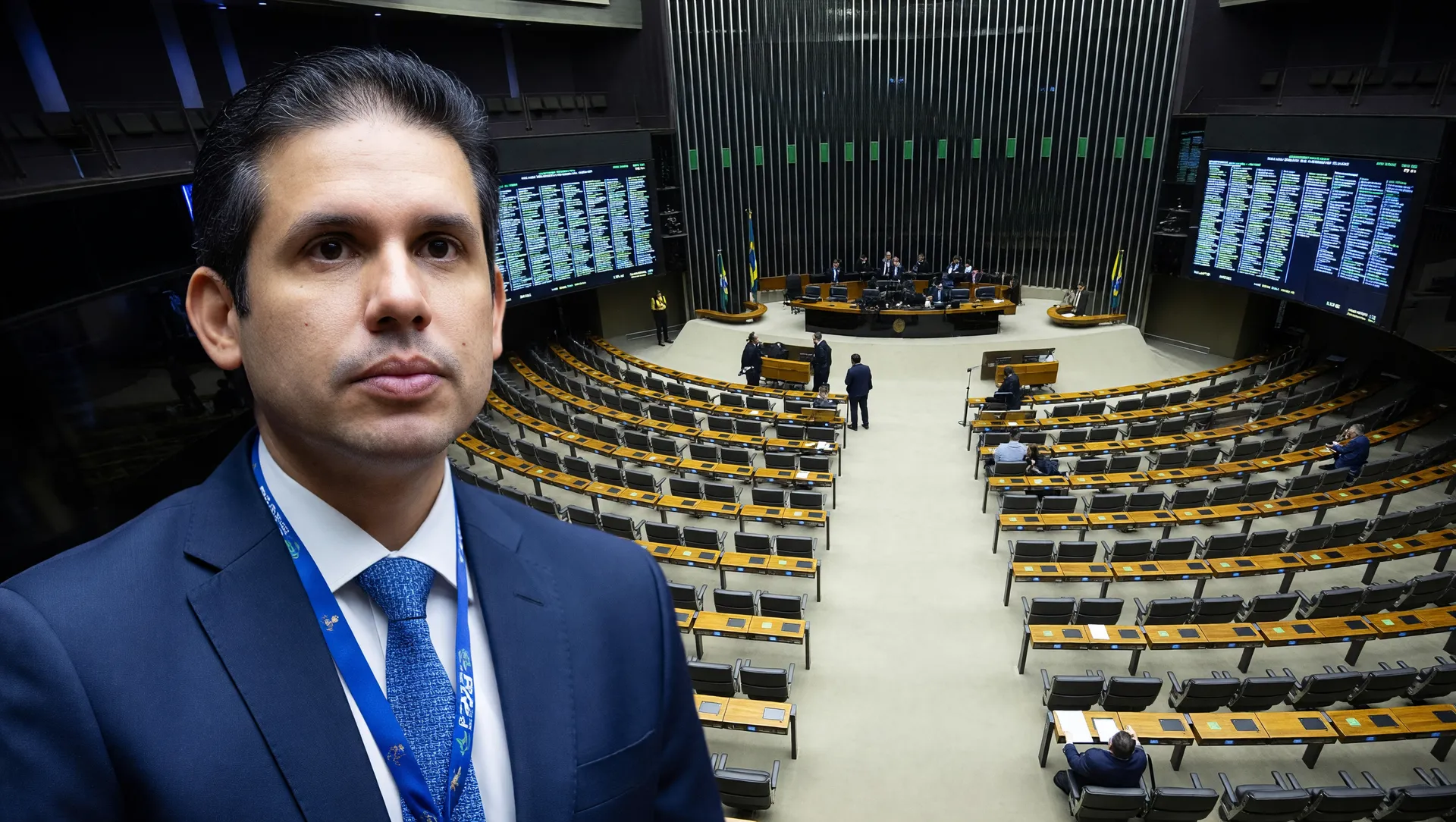 Plenário da Câmara com Hugo Motta em destaque para votação PEC escala 6x1 comissão especial