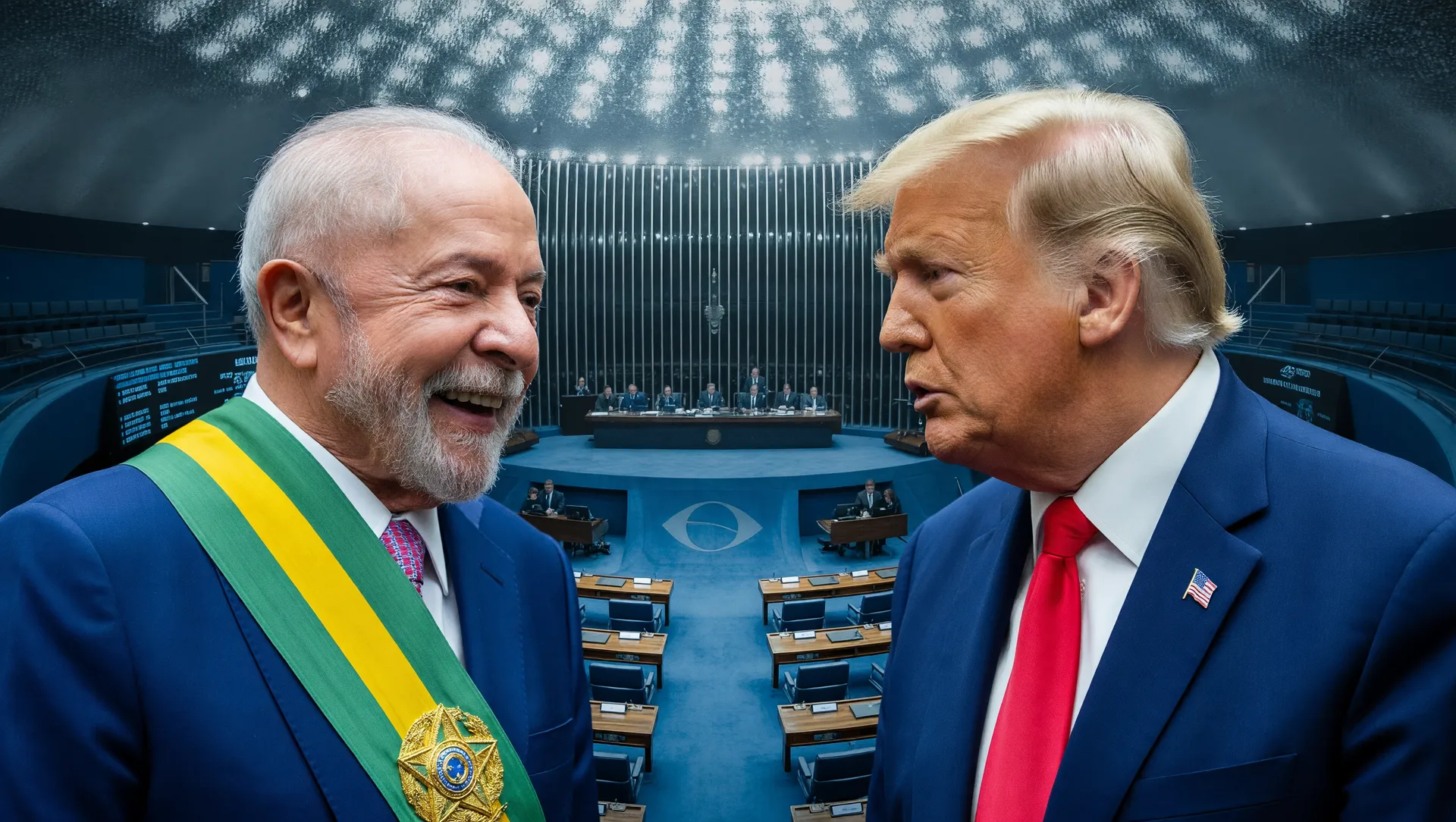 Lula e Trump em negociação diplomática: votação senado minerais críticos terras raras