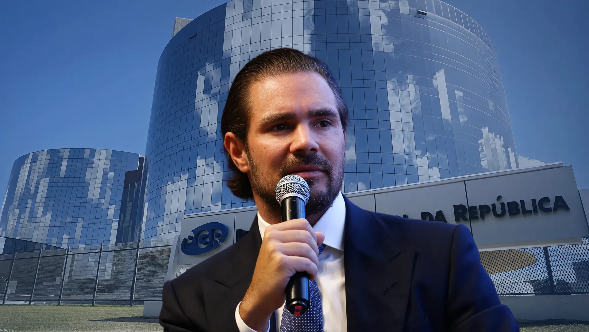 Daniel Vorcaro com sede da PGR ao fundo, representando o acordo de colaboração Daniel Vorcaro sob análise