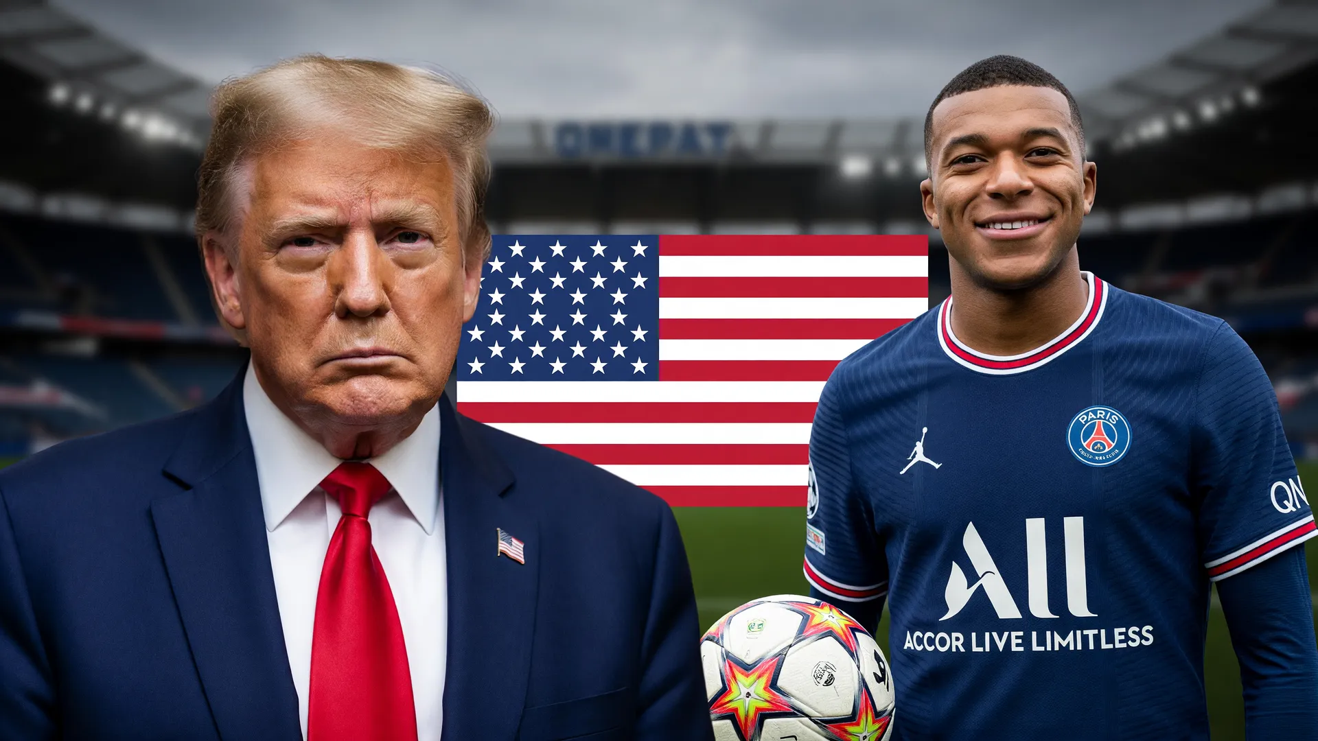 Representação visual do árbitro somali barrado Copa do Mundo 2026 entre Trump, EUA e FIFA em colagem