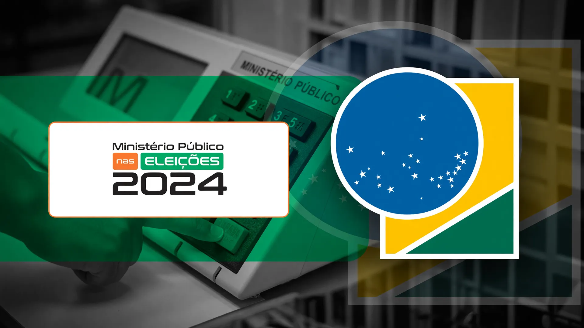 Emblemas do Ministério Público e Justiça Eleitoral contra crime organizado em candidaturas nas eleições de 2026