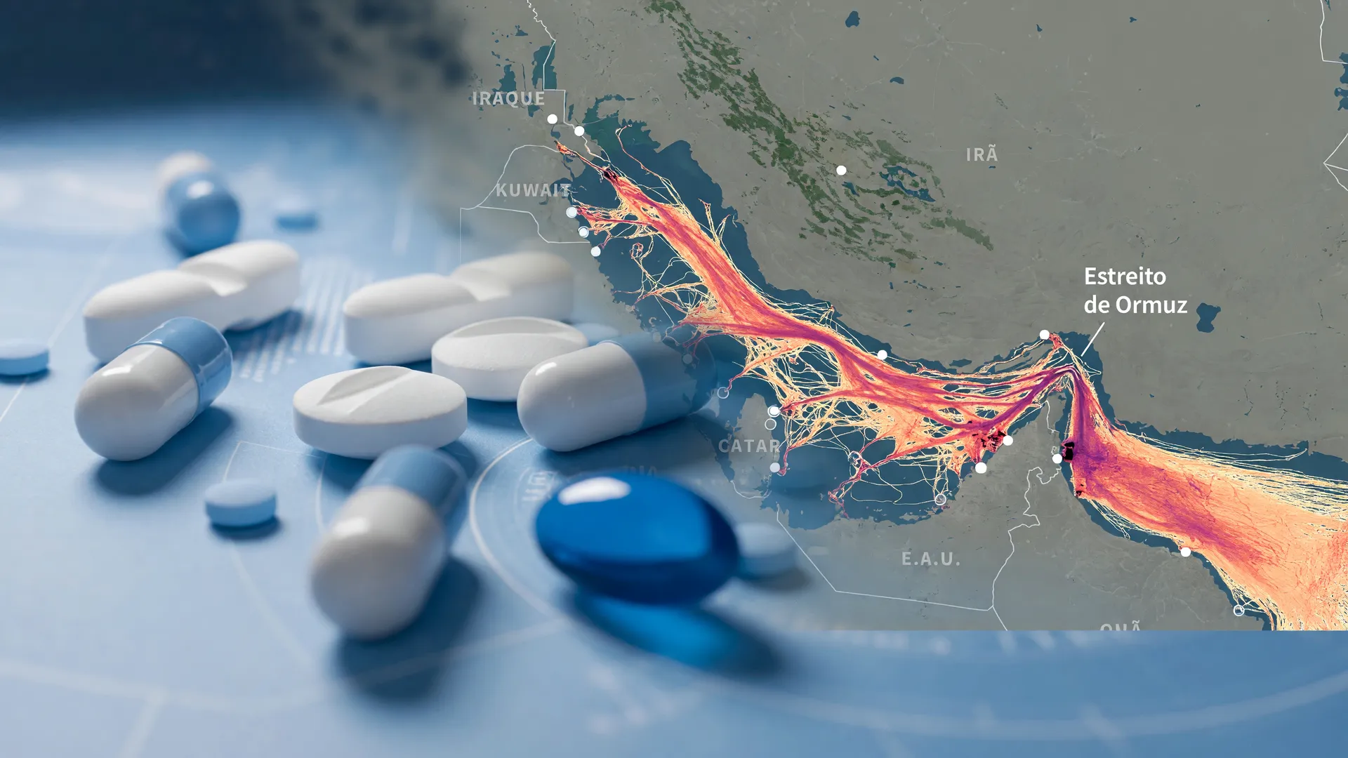Crise abastecimento medicamentos guerra Irã: pílulas e rotas de Ormuz bloqueadas ameaçam suprimentos