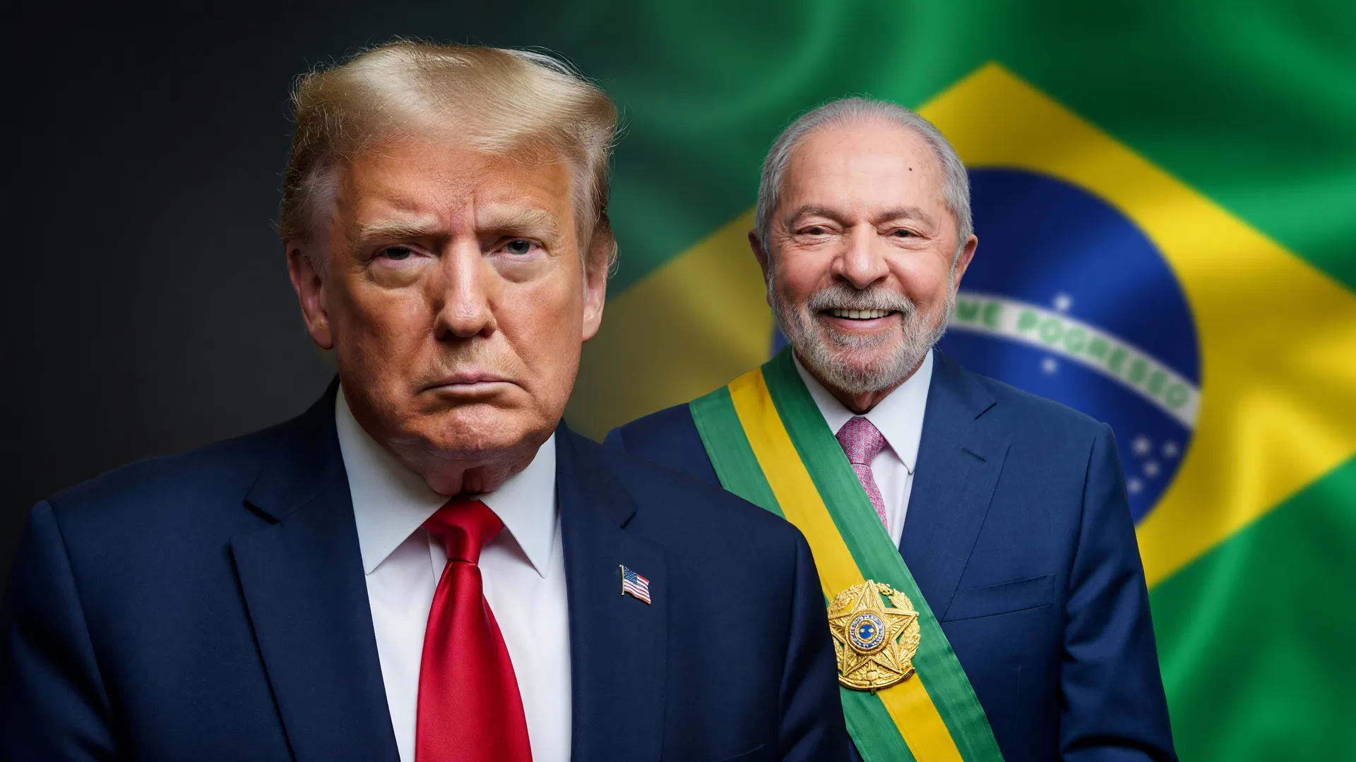 Trump comentando sobre eleição presidencial Brasil 2026, representando confronto geopolítico