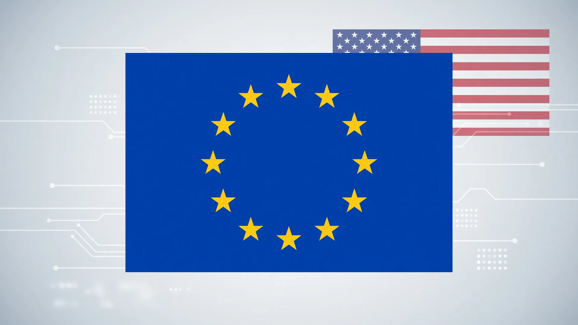 Bandeira da União Europeia representando a aprovação do euro digital pelo Parlamento Europeu
