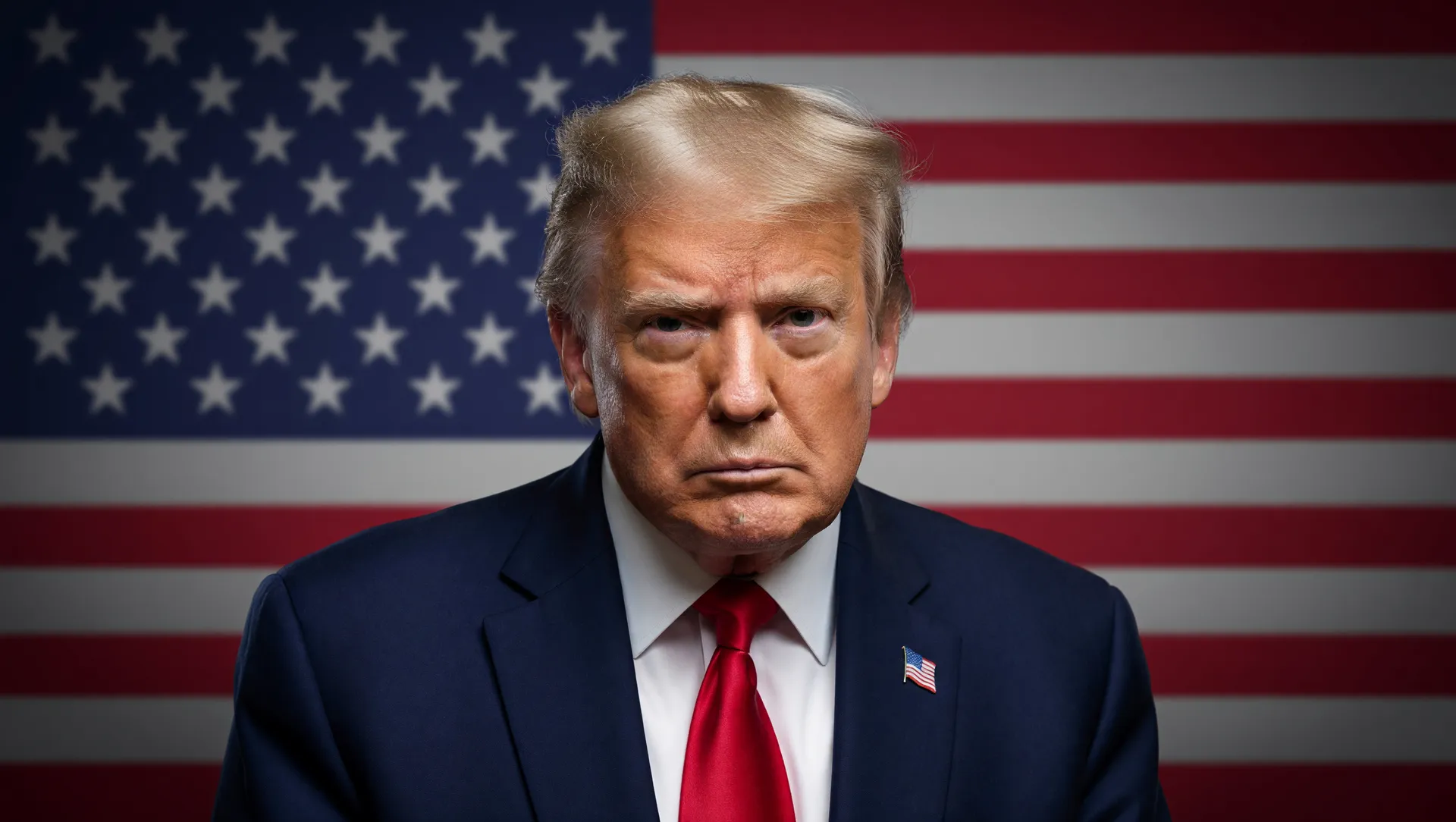 Donald Trump e bandeira dos EUA em composição sobre tarifa de exportações brasileiras sem isenção