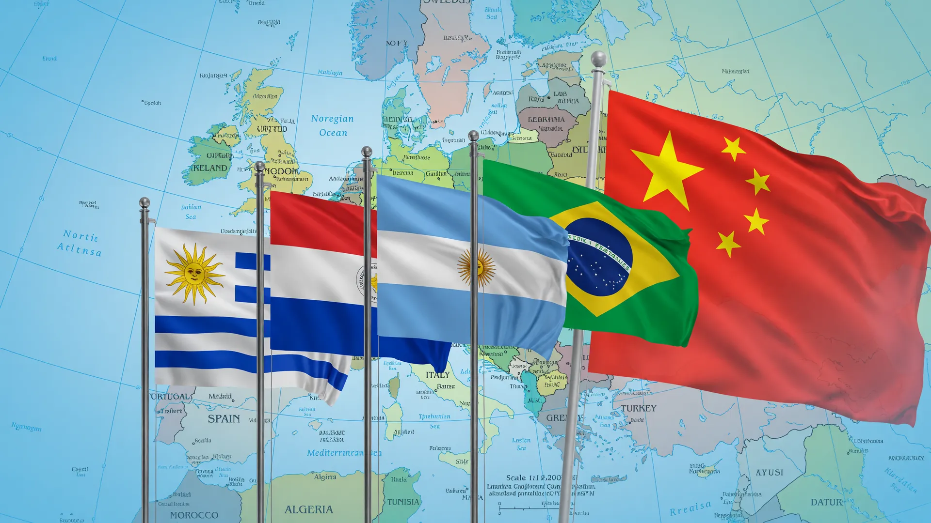 Negociações comerciais Mercosul com China e Europa em debate diplomático.