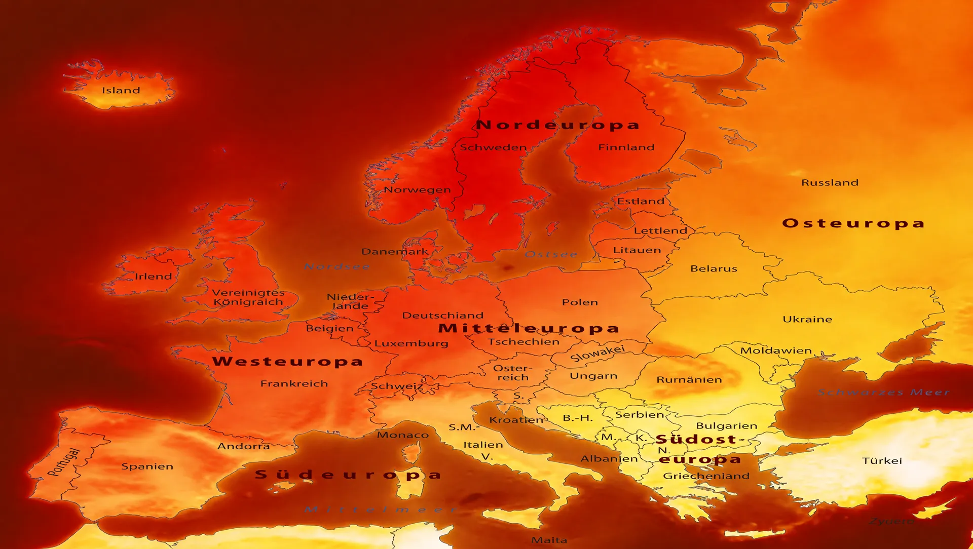 Mapa da Europa em ondas de calor: continente enfrentando impacto econômico da crise climática