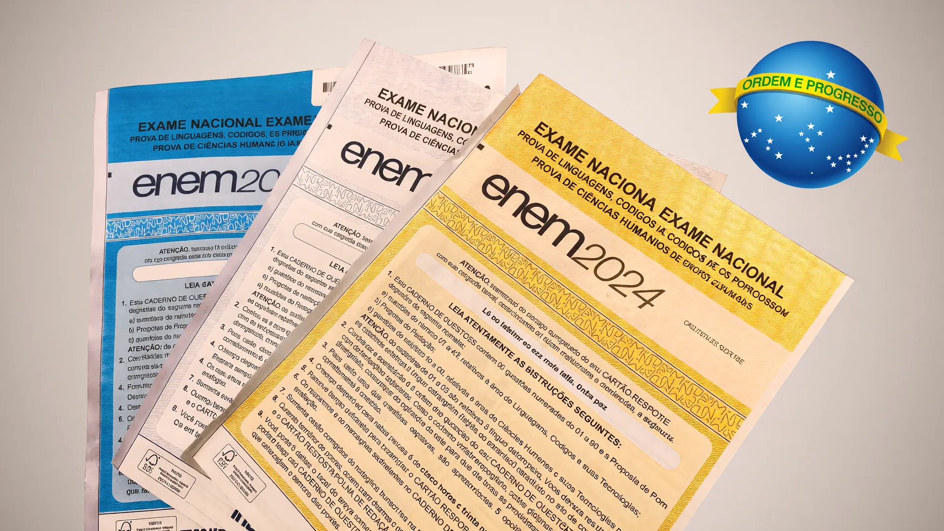 Provas do Enem 2026 com logo do Governo Federal indicando prazo pagamento taxa do exame