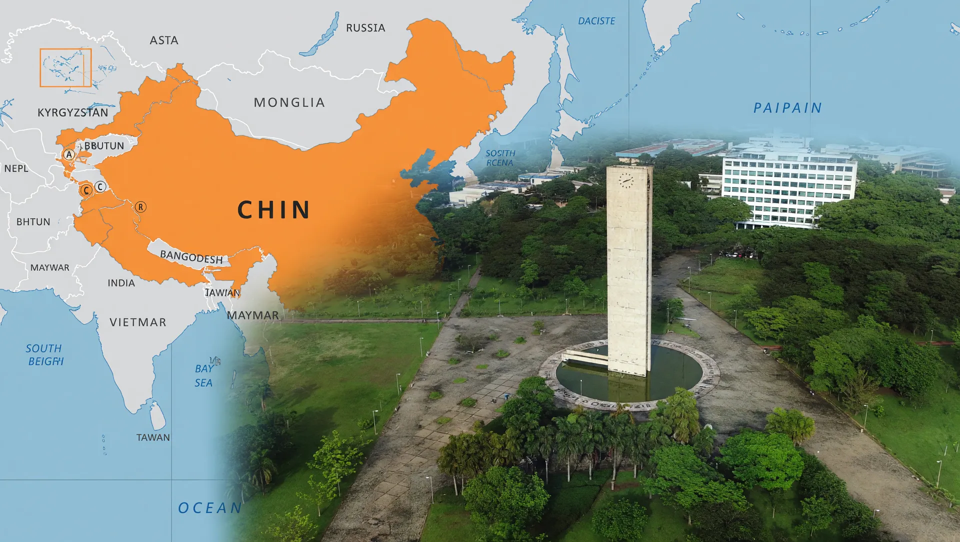 Campus da USP em composição com mapa global mostrando ranking mundial universidades brasileiras 2026