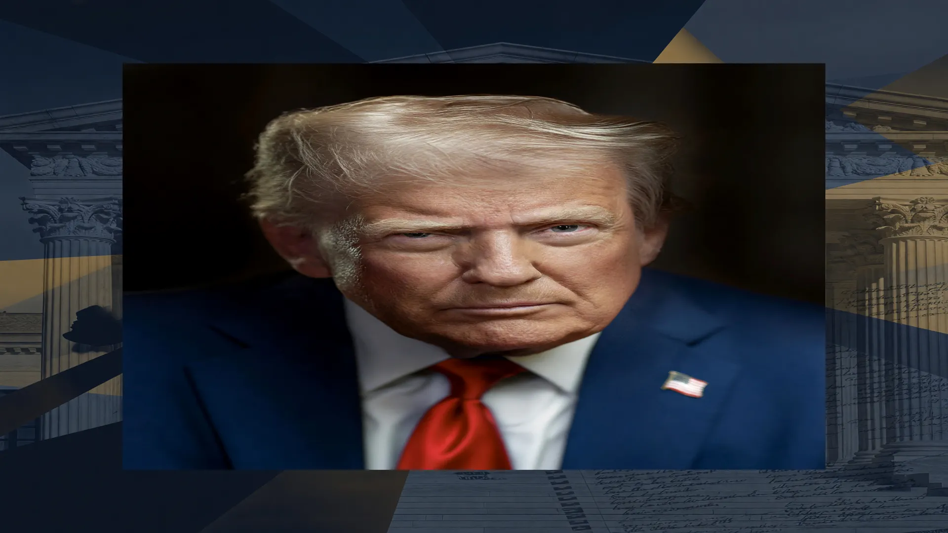 Retrato presidencial de Donald Trump ilustrando decisão sobre tarifa global 10% Trump mantida
