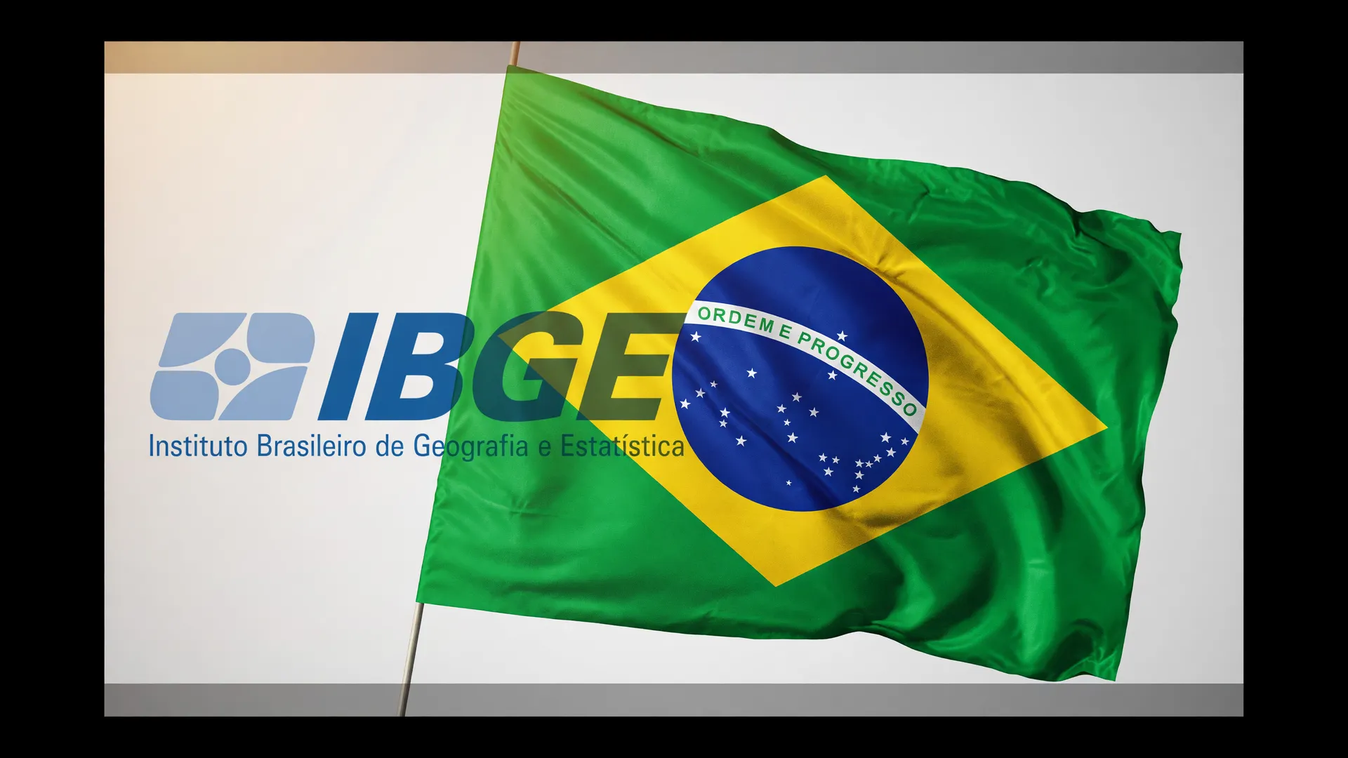 Bandeira do Brasil e logotipo do IBGE em composição sobre taxa de desemprego PNAD maio 2026