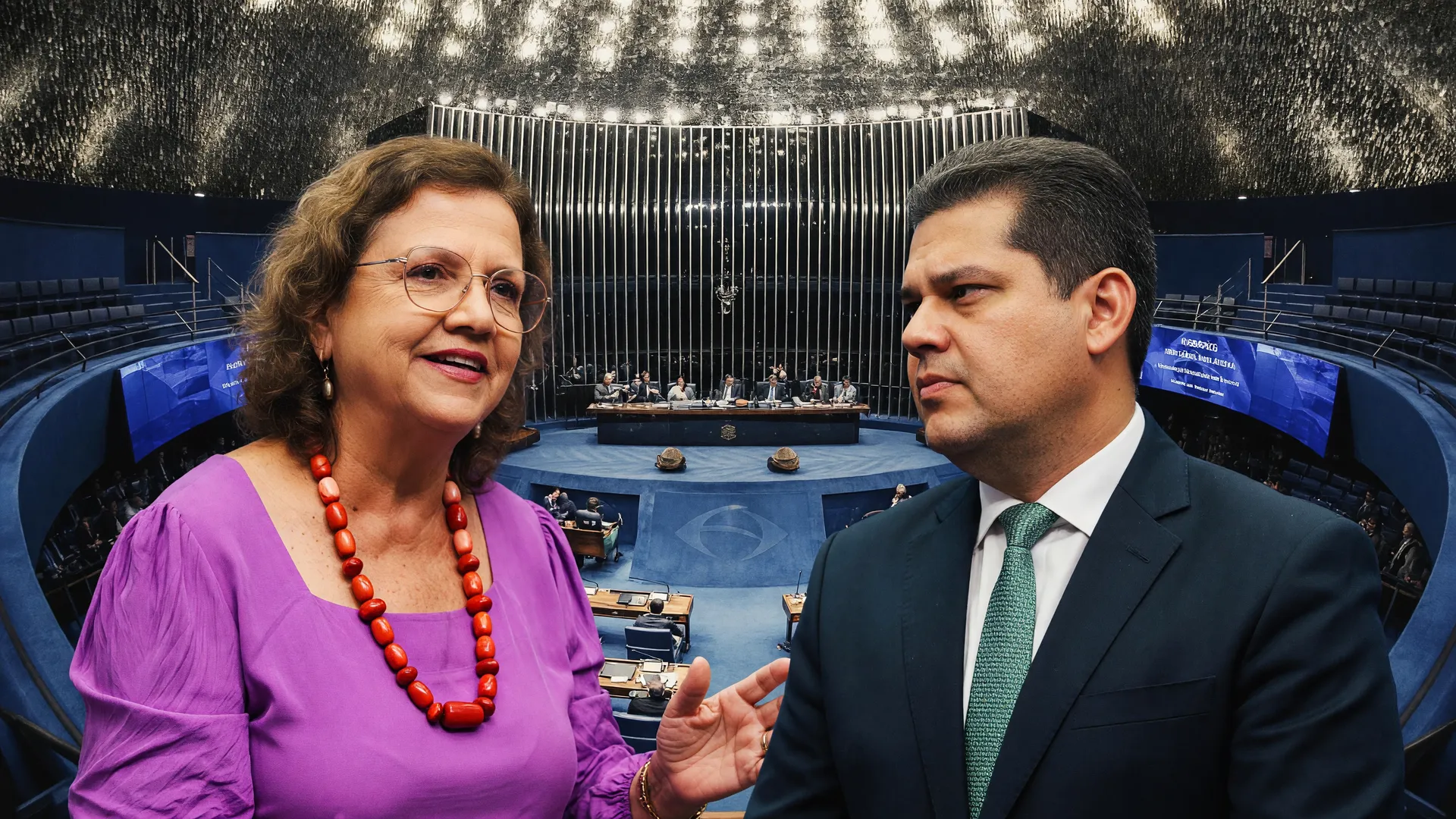 Teresa Leitão e Davi Alcolumbre em negociação sobre pauta-bomba no Senado
