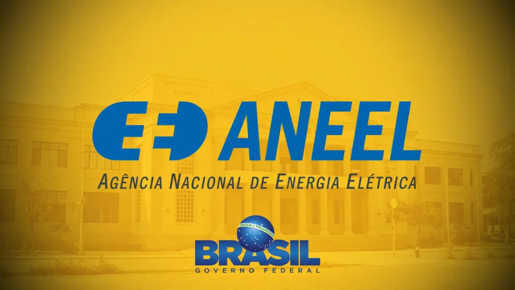 Logo da Aneel com destaque em amarelo, simbolizando a bandeira tarifária amarela agosto 2026