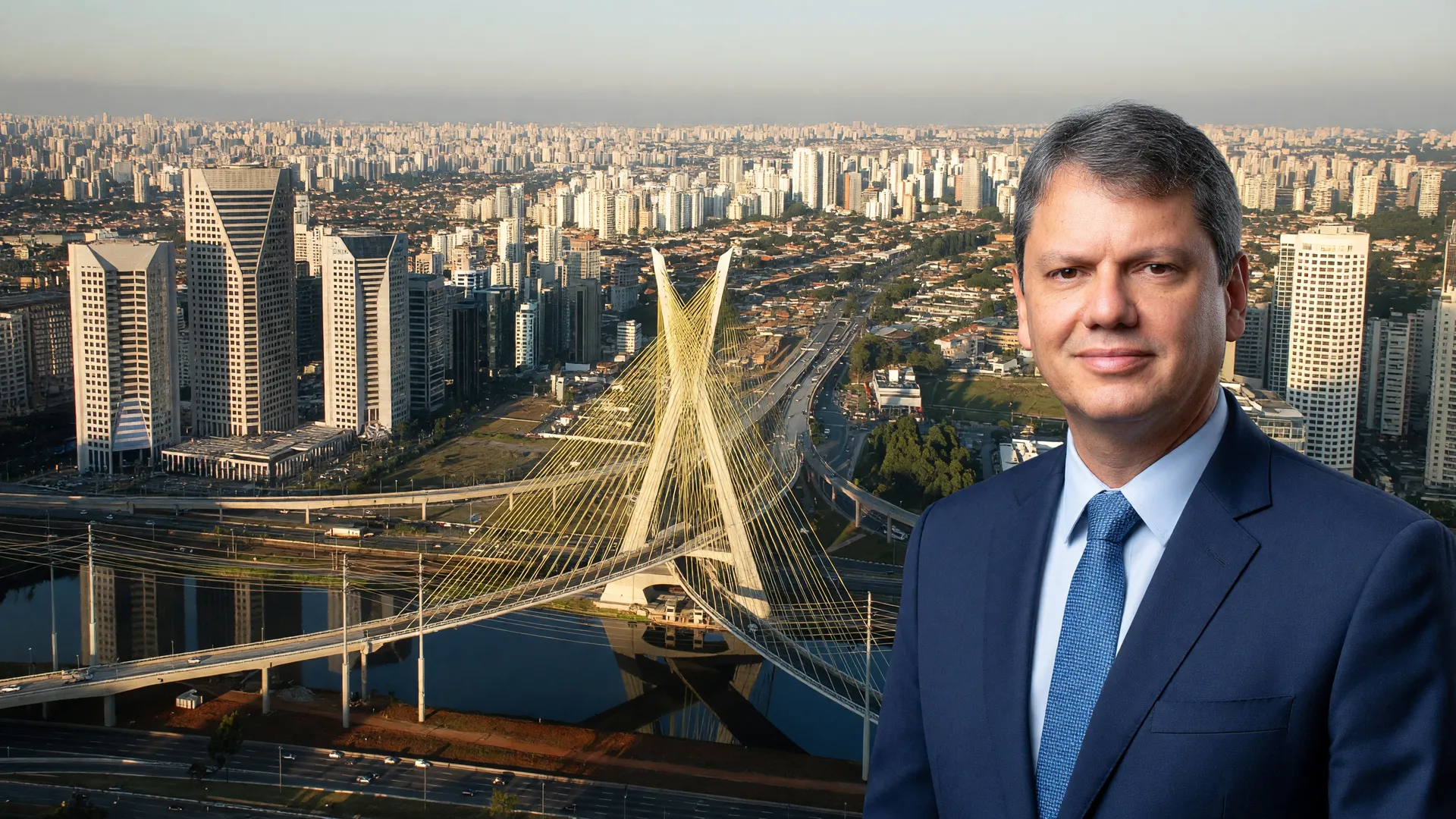 Ponte Estaiada em São Paulo ilustra os candidatos Democracia Cristã São Paulo e a expectativa sobre apoio a Tarcísio