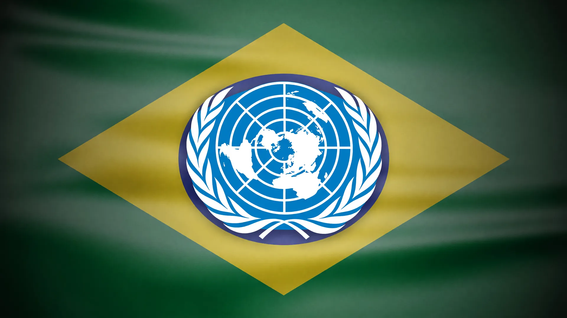 Emblema da ONU sobre bandeira do Brasil, simbolizando alerta global para casos de HIV no Brasil