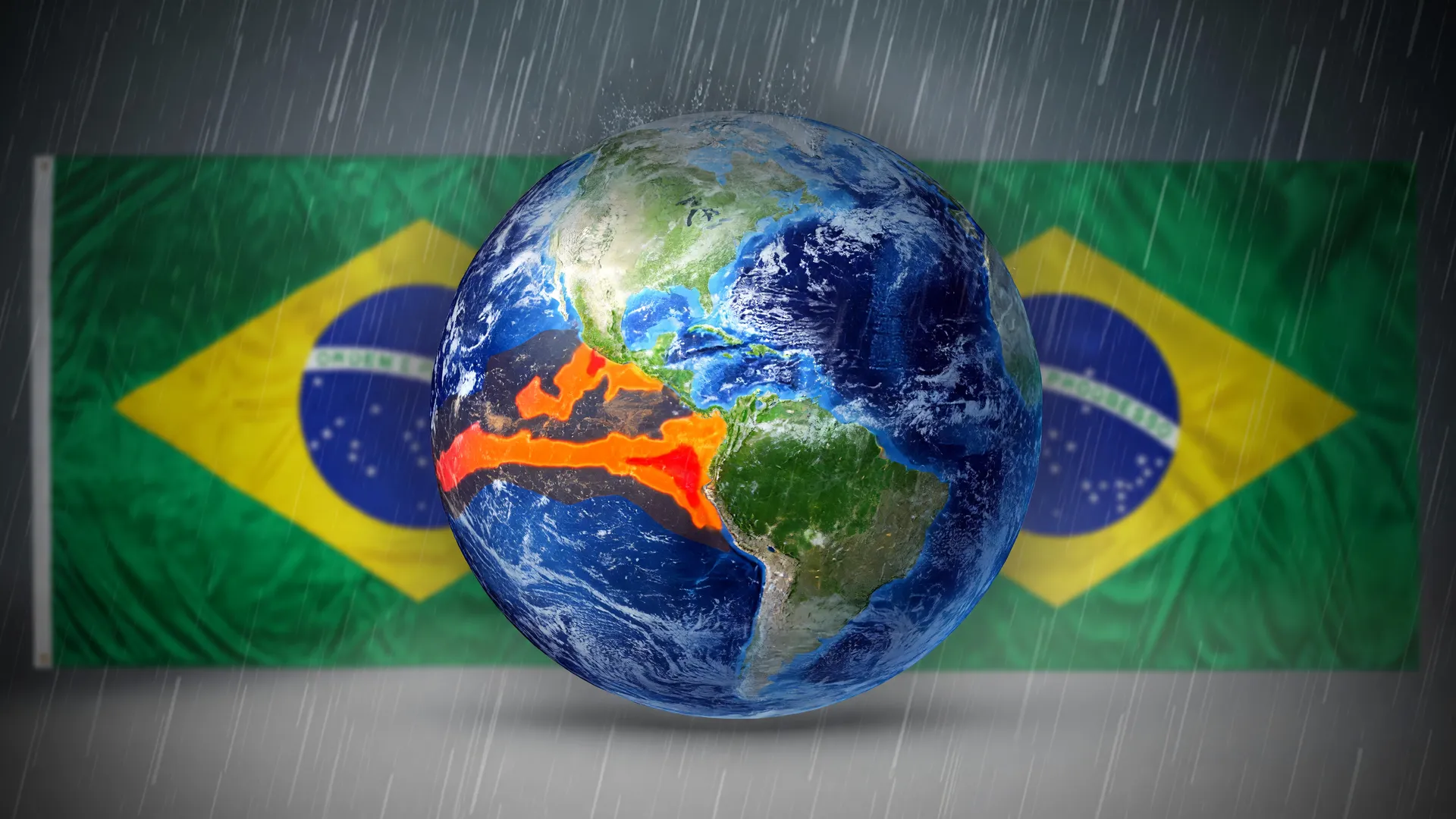 Anomalias térmicas do El Niño muito forte 2026 NOAA em vermelho ameaçando Brasil com extremos de chuva e seca