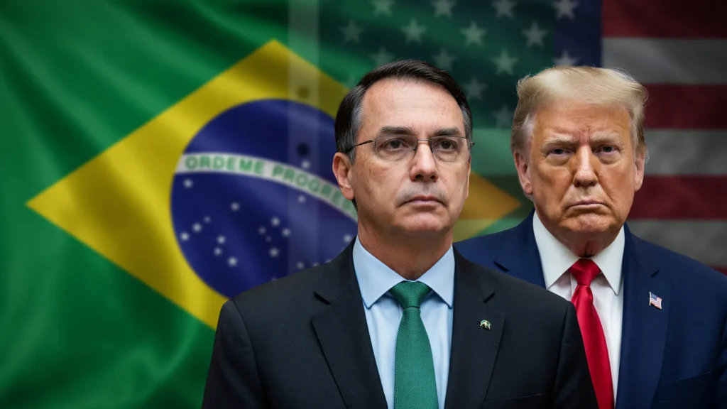 Flávio Bolsonaro pede suspensão tarifas EUA em diplomacia