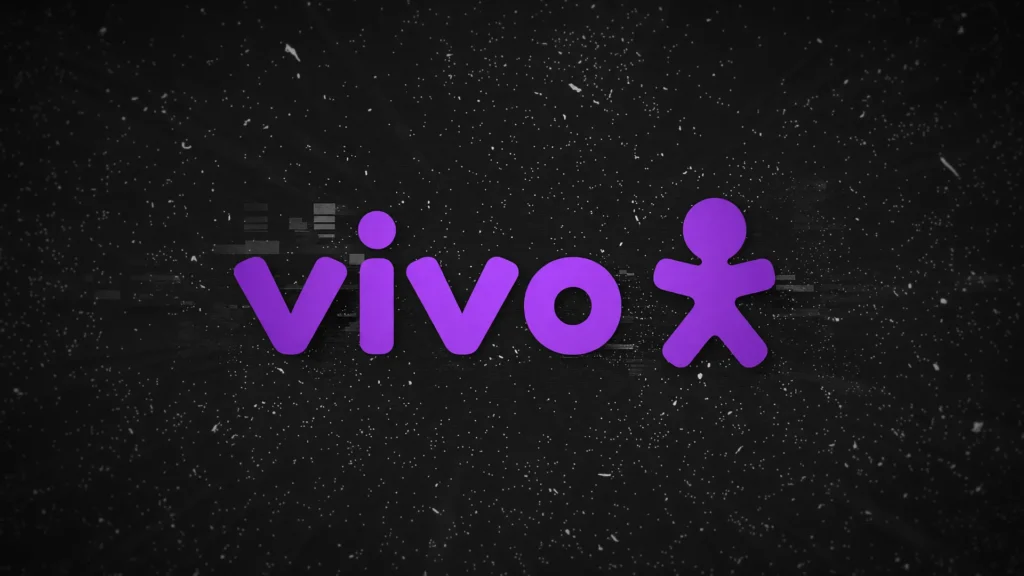Logo da Vivo em fundo escuro simboliza a instabilidade no 5G da Vivo que gerou onda de reclamações em SP