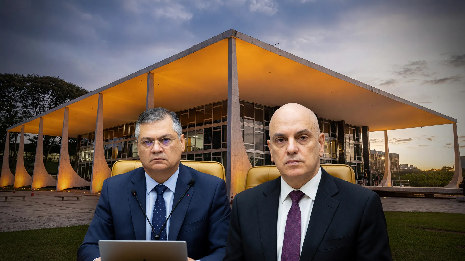Fachada do STF ao entardecer simboliza o debate sobre o limite de penduricalhos no STF entre ministros
