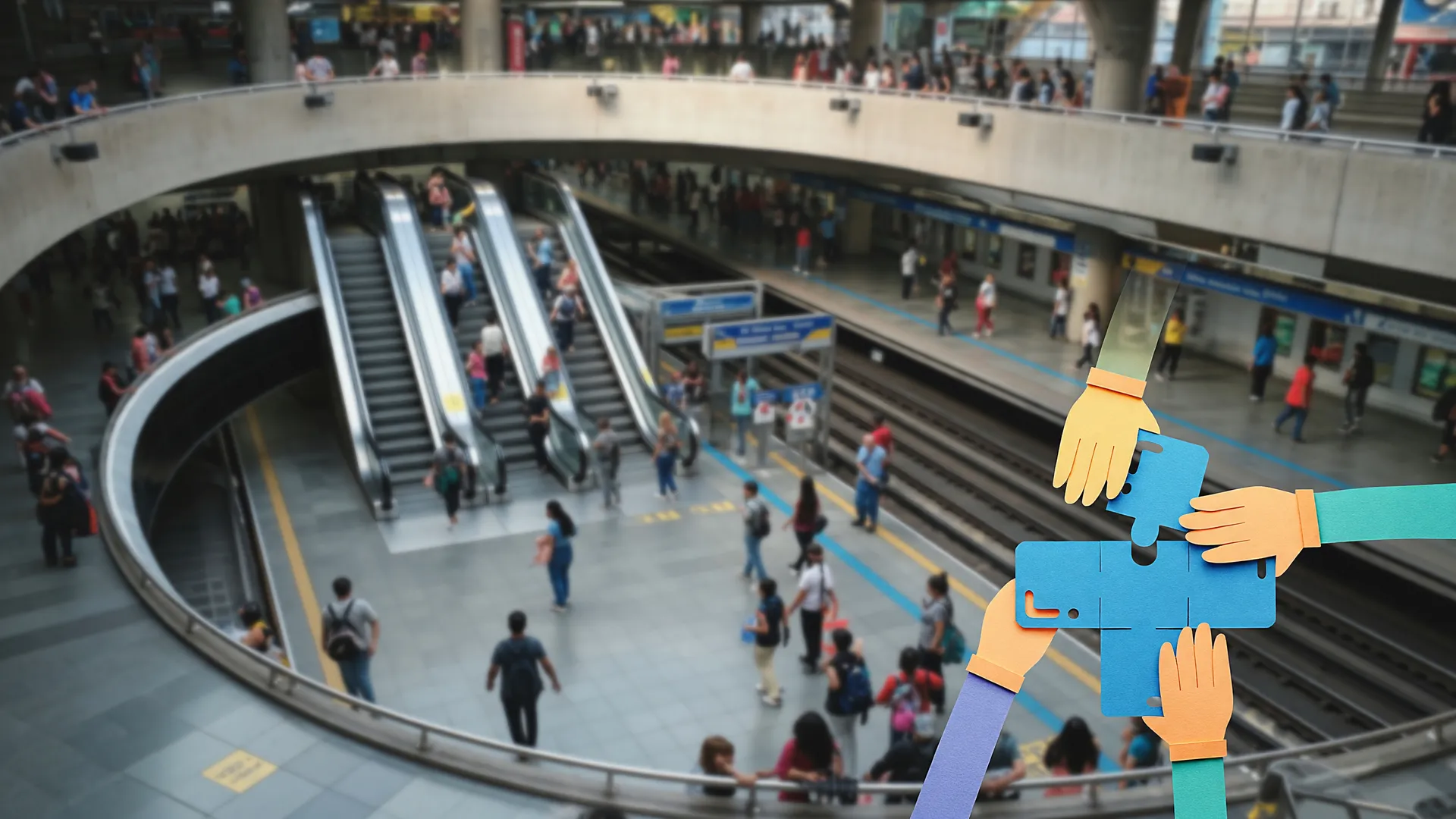 Plataforma de metrô em São Paulo, onde ficam as máquinas de PrEP no metrô para prevenção gratuita ao HIV.