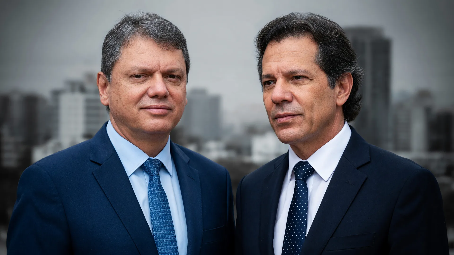 Tarcísio de Freitas e Fernando Haddad lado a lado, com foco nos planos de segurança pública SP para as eleições