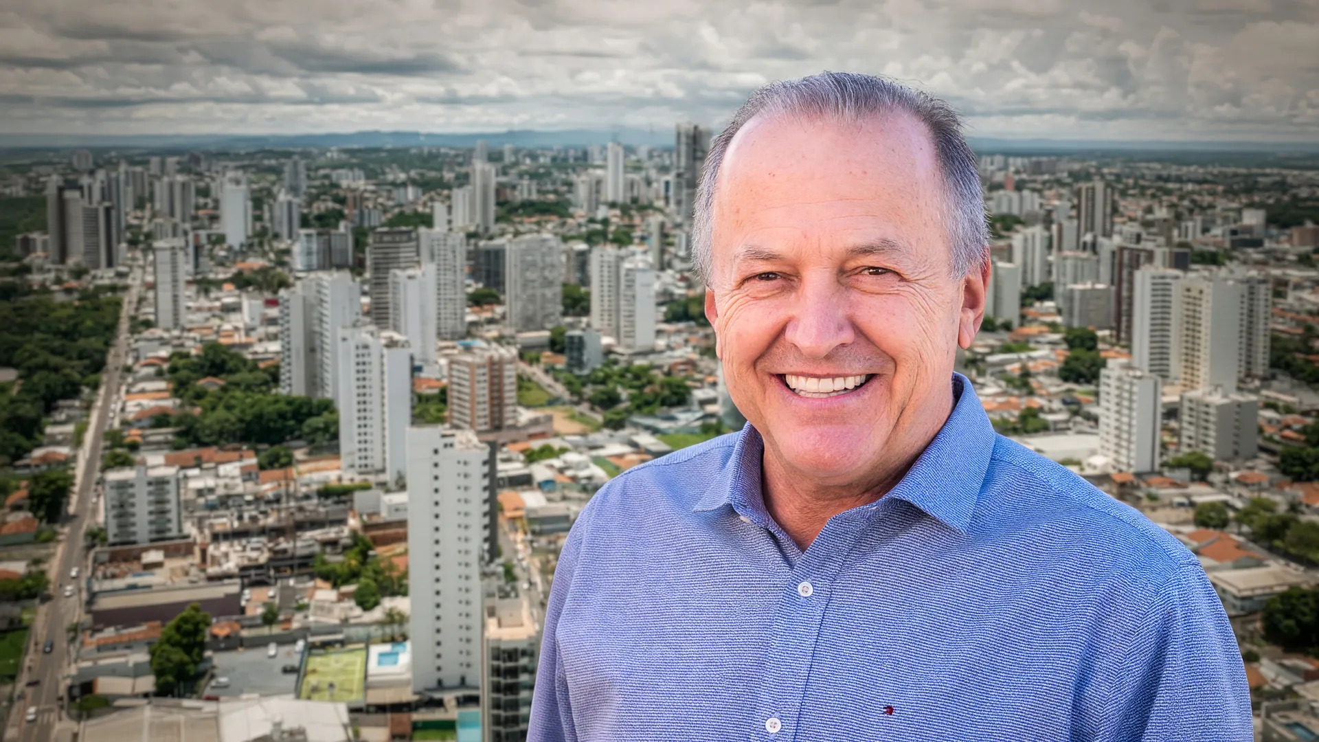 Pivetta e vista aérea de Cuiabá ilustram promessas cumpridas governo Mato Grosso