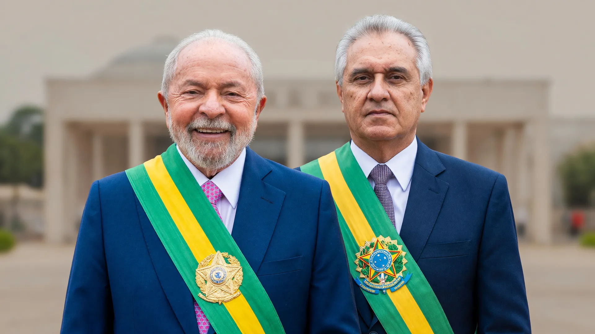 Lula e Ronaldo Caiado lado a lado ilustram balanço de promessas de campanha cumpridas em 2022.