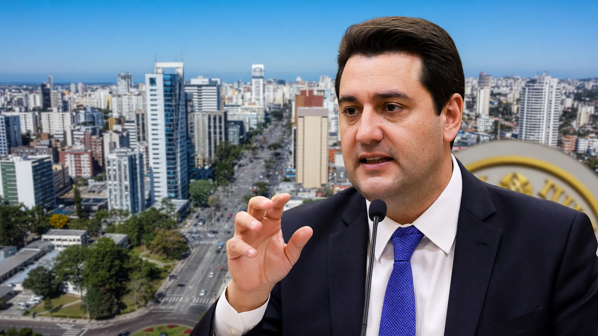 Governador Ratinho Júnior discursa em Curitiba, tema das promessas de campanha Ratinho Junior no Paraná