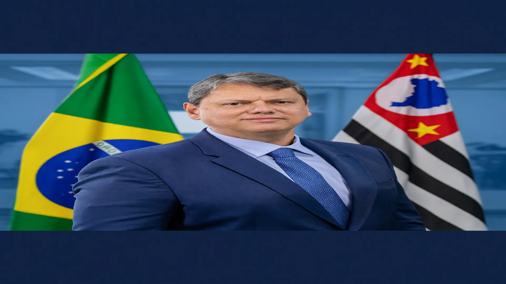 Tarcísio de Freitas, governador de SP, em imagem que ilustra as promessas de campanha Tarcísio cumpridas