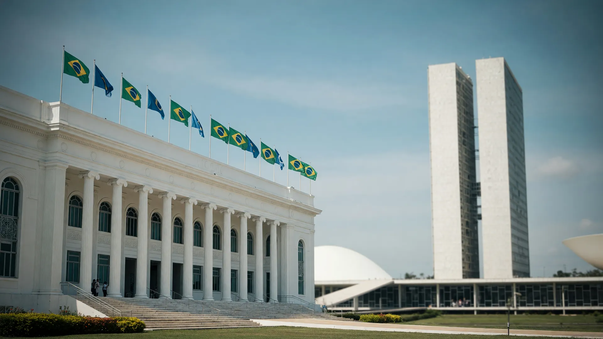 Fachada do TCU junto ao Congresso Nacional representa proposta de reajuste de gratificações do TCU enviada ao Legislativo