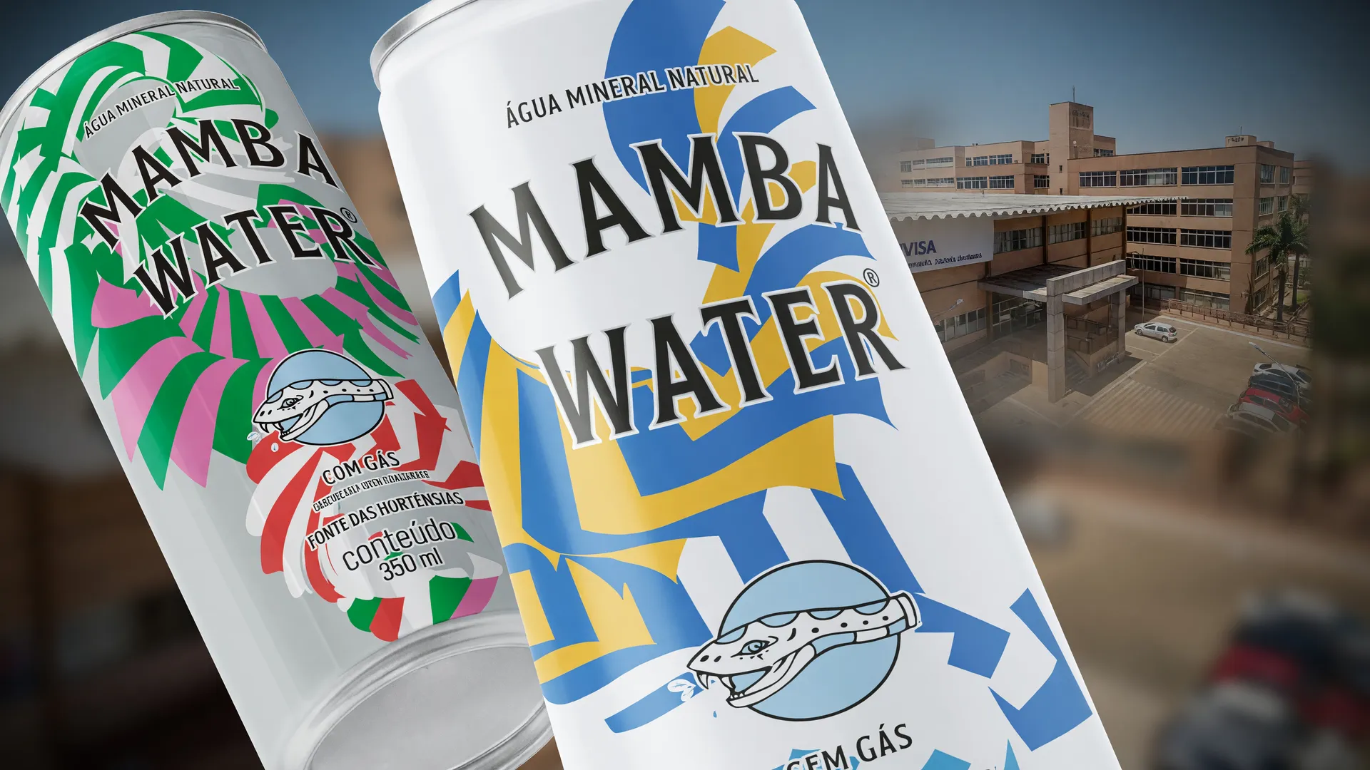 Latas de Mamba Water recolhidas pela Anvisa devido à contaminação, ilustrando o recolhimento água Mamba Water.