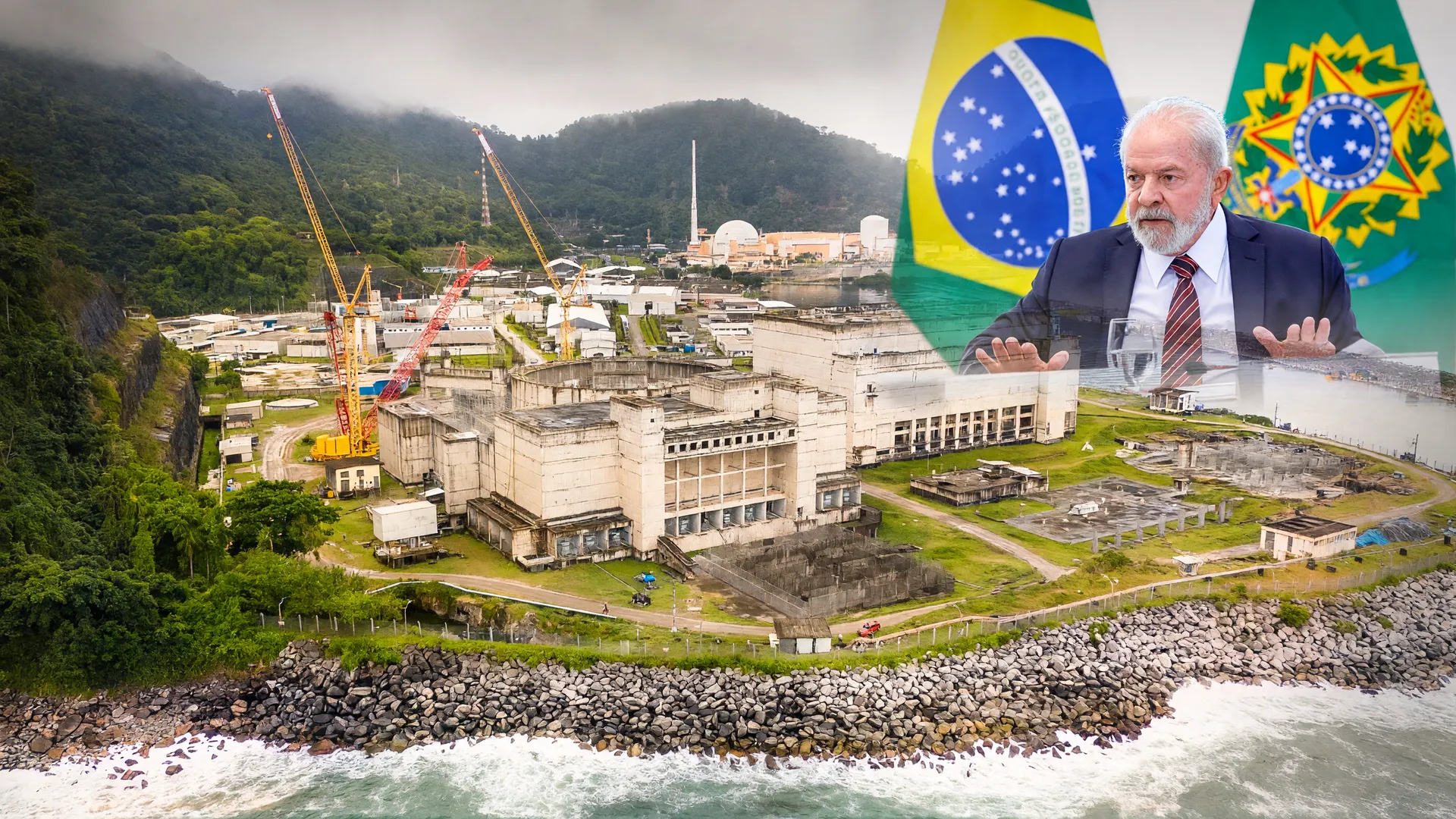 Canteiro de obras de Angra 3 inacabado ilustra a suspensão da dívida de Angra 3 aprovada pelo governo
