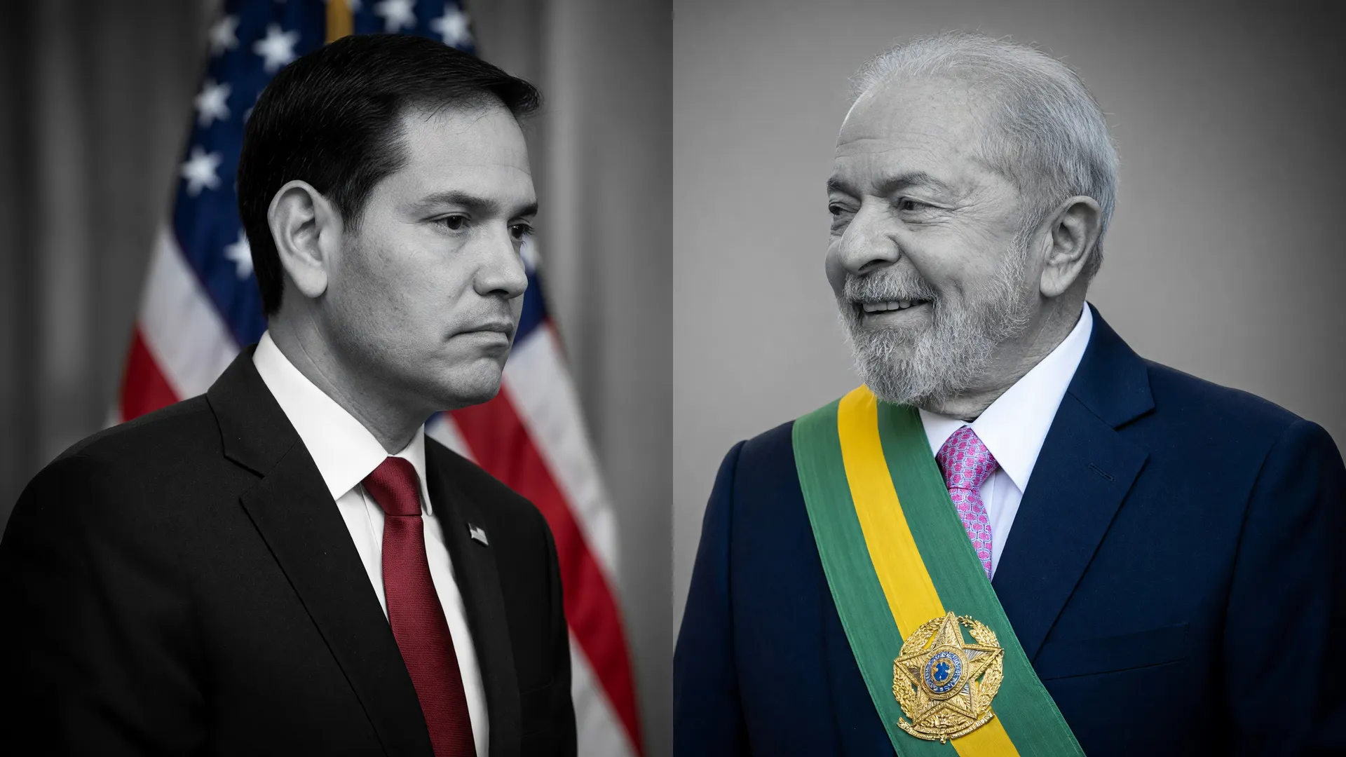 Marco Rubio e Lula frente a frente simbolizam a tensão do tarifaço de 25% Brasil imposto pelos EUA