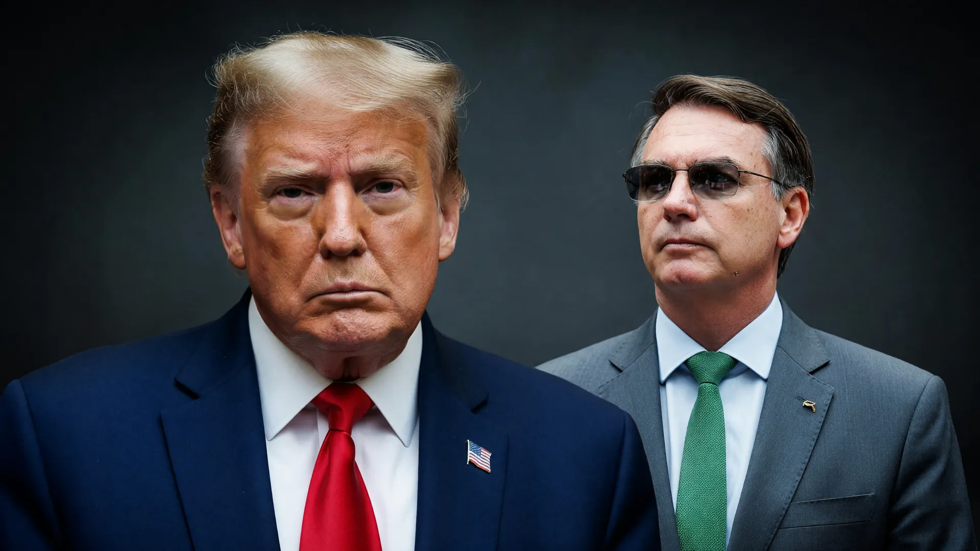 Trump e Flávio Bolsonaro ilustram o tarifaço EUA Flávio Bolsonaro citado pelo Planalto