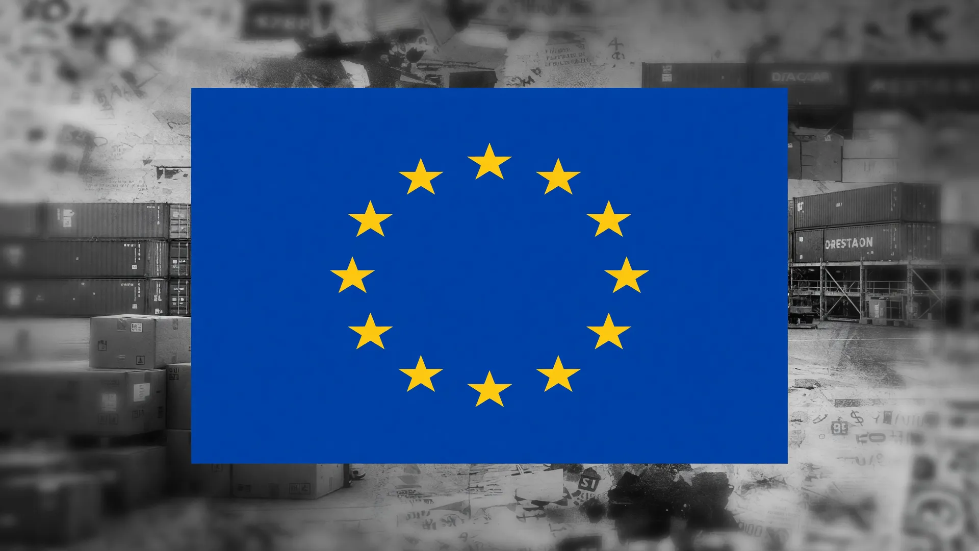 A bandeira da União Europeia representando a taxa de importação Shein Temu Europa