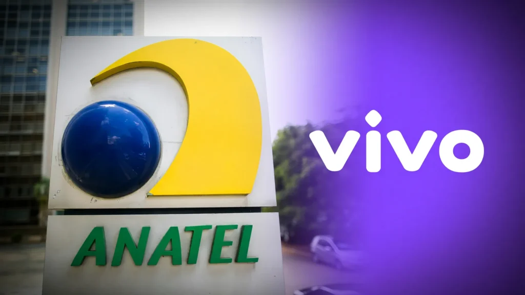 Anatel autoriza anti-spam Vivo: placa institucional da agência ao lado do logotipo da operadora