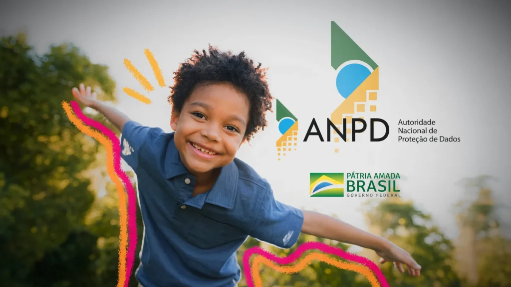 ANPD investiga Discord proteção crianças com criança sorridente em primeiro plano e logo da autoridade ao fundo