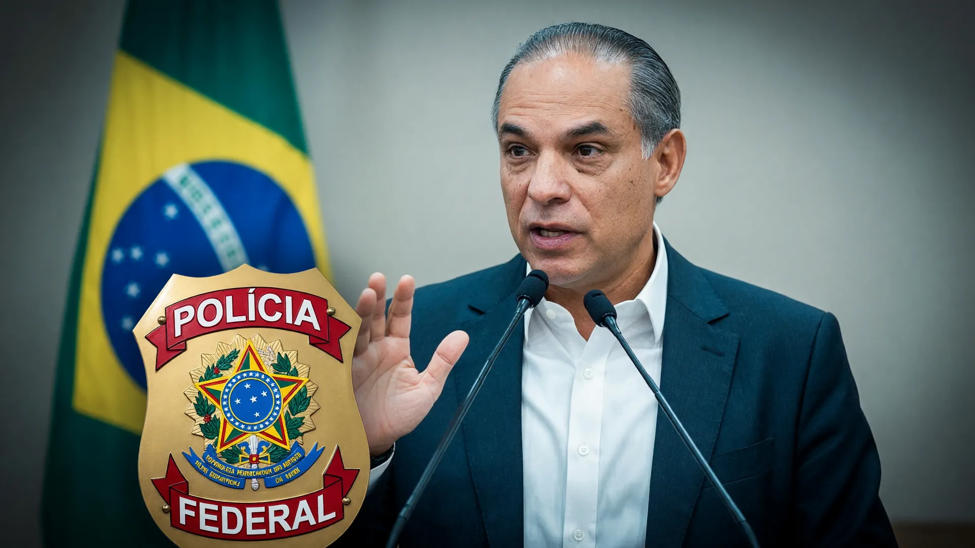 Augusto Lima em pose institucional com insígnia da Polícia Federal; depoimento de Augusto Lima foi adiado